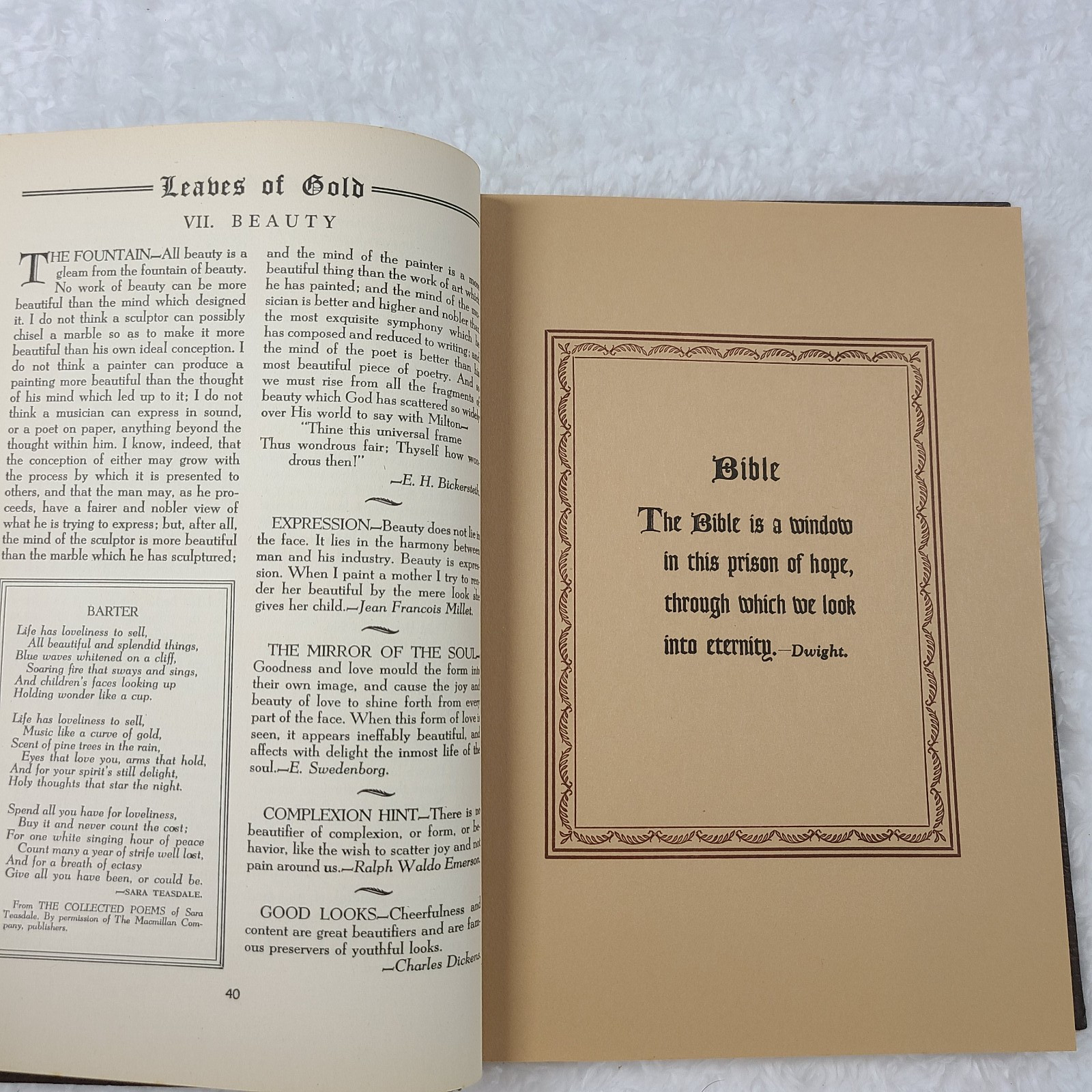 Vintage 1952 Leaves of Gold Clyde Francis Lytle Cord Bound Inspirational Book