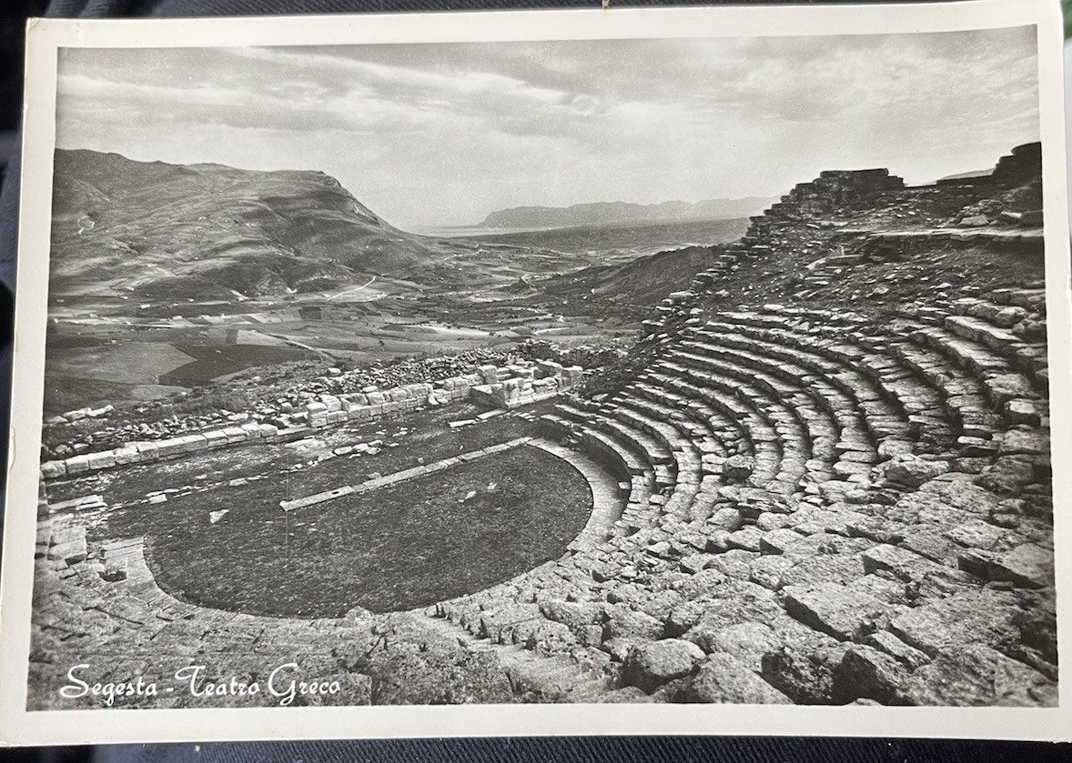 Teatro Greco Di Segesta Greek Theater Italy RPPC Vintage Postcard