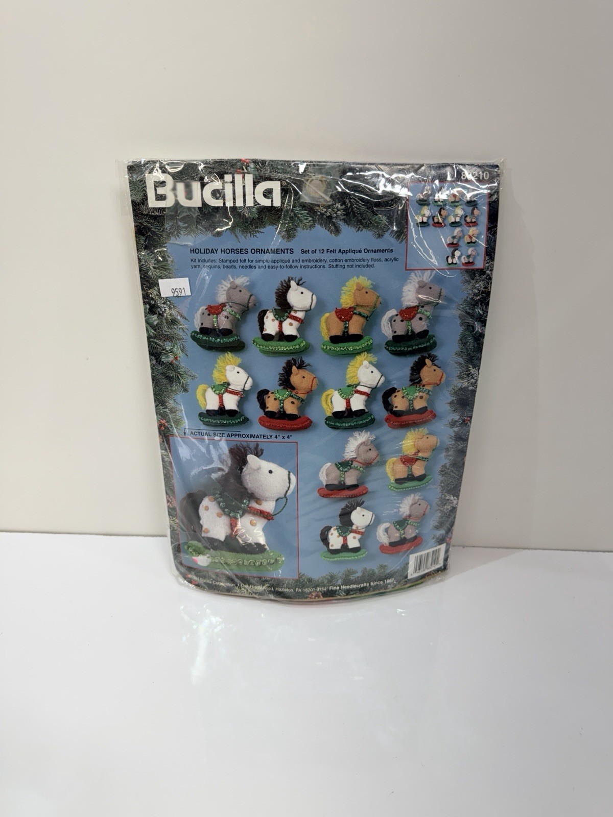 1994 Bucilla Felt Ornament Kit HOLIDAY HORSES #83210 RARE Open Package 1994 Bucilla Felt Ornament Kit HOLIDAY HORSES #83210 RARE Open Package
