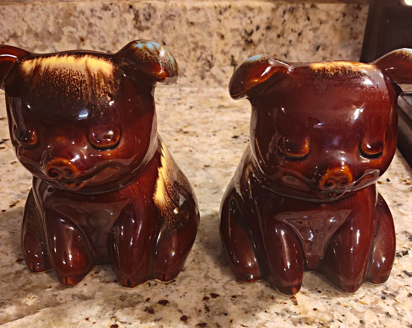 Vintage Hull 196 Pig Piggy Bank  Pottery Brown  Drip USA