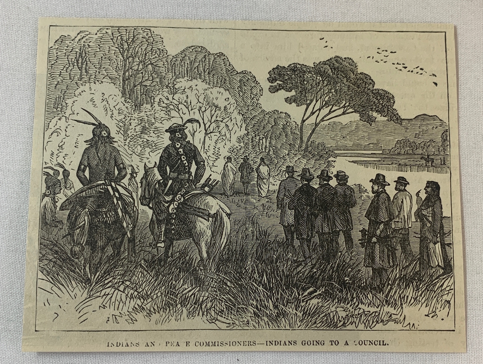 1876 magazine engraving ~ INDIANS GOING TO A COUNCIL