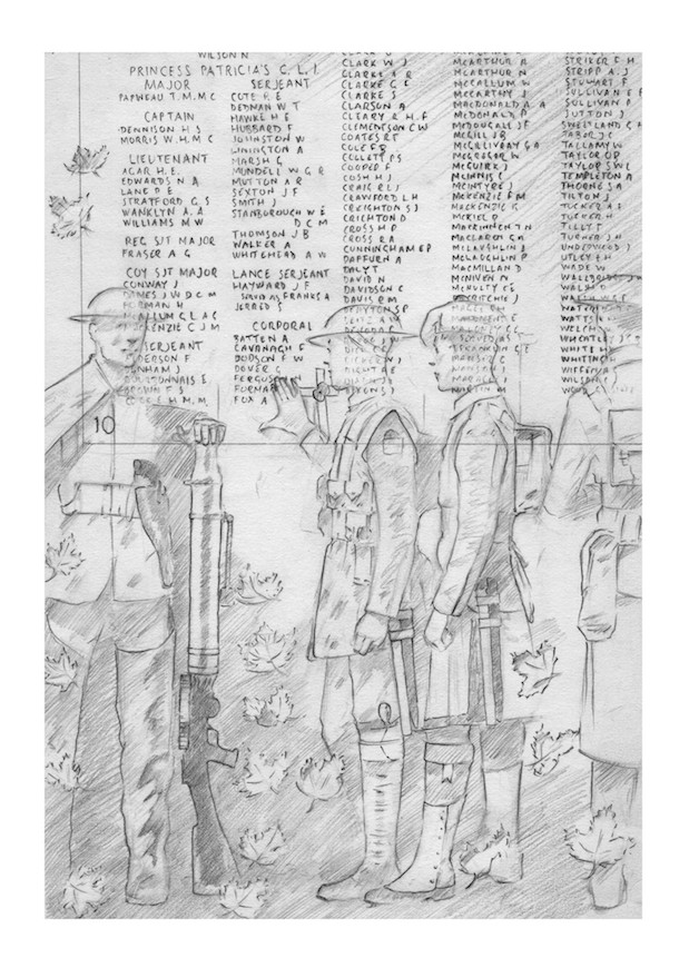 Canadian Ghost Soldiers at the Menin Gate WW1 Ypres interest C.E.F 