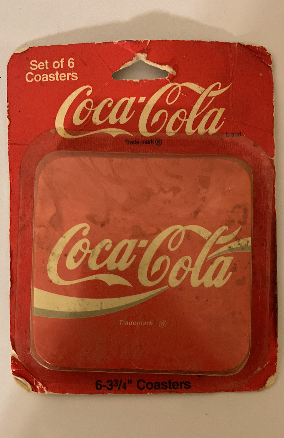 VINTAGE 1994 COCA COLA SET OF 6 PLASTIC/CORK DRINK COASTERS NEW OLD STOCK