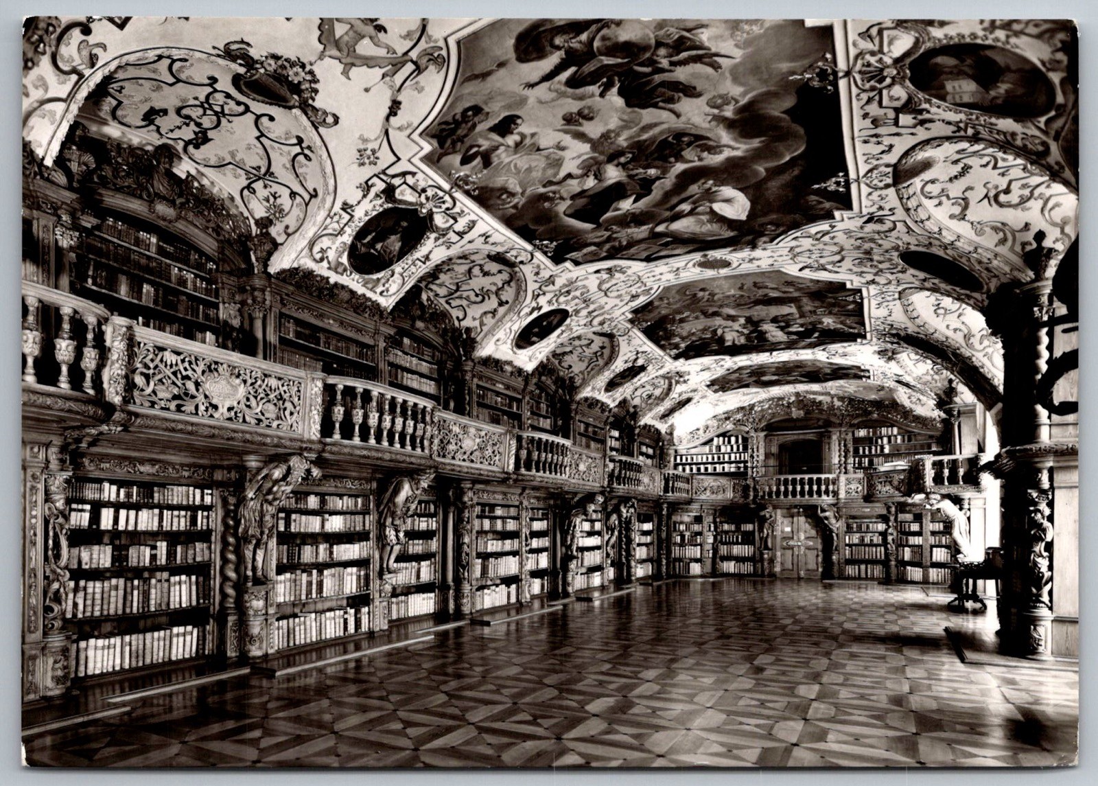 Library Interior Kloster Waldsassen Germany Baroque Architecture RPPC