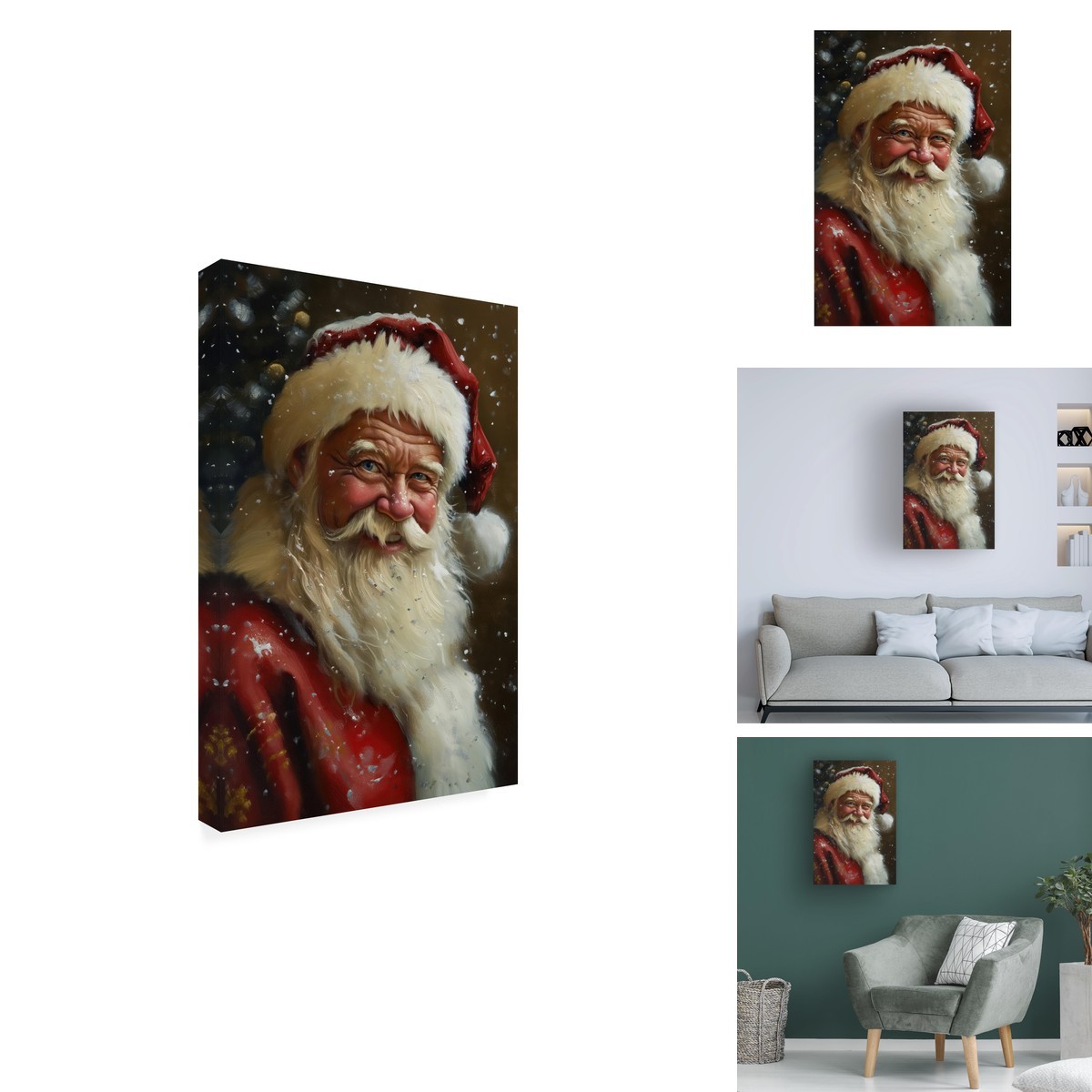 Imagine It Images Santa Claus Snowy Christmas Portrait Wrapped Canvas 16x24 Imagine It Images Santa Claus Snowy Christmas Portrait Wrapped Canvas 16x24