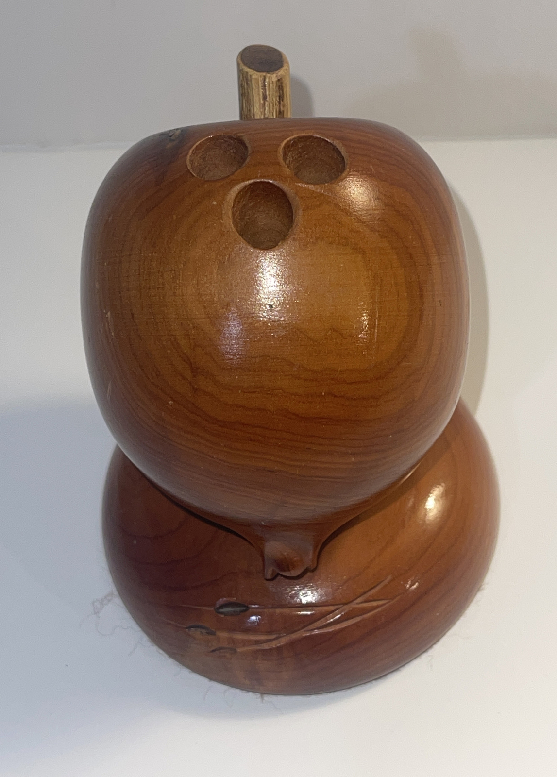 Walnut Wood Apple Pen Holder - Original Walnut Bowl Factory Store - Teacher Gift