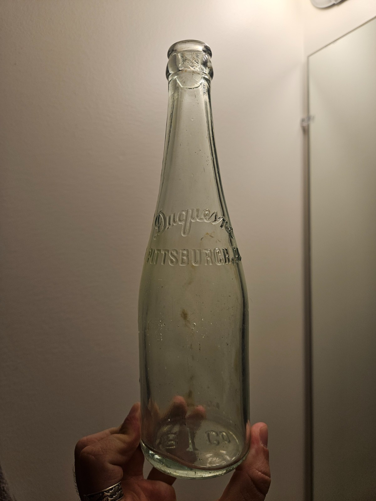 Vintage Duquesne Beer Bottle Pittsburgh, PA 10oz Aqua early 1900s tooled top