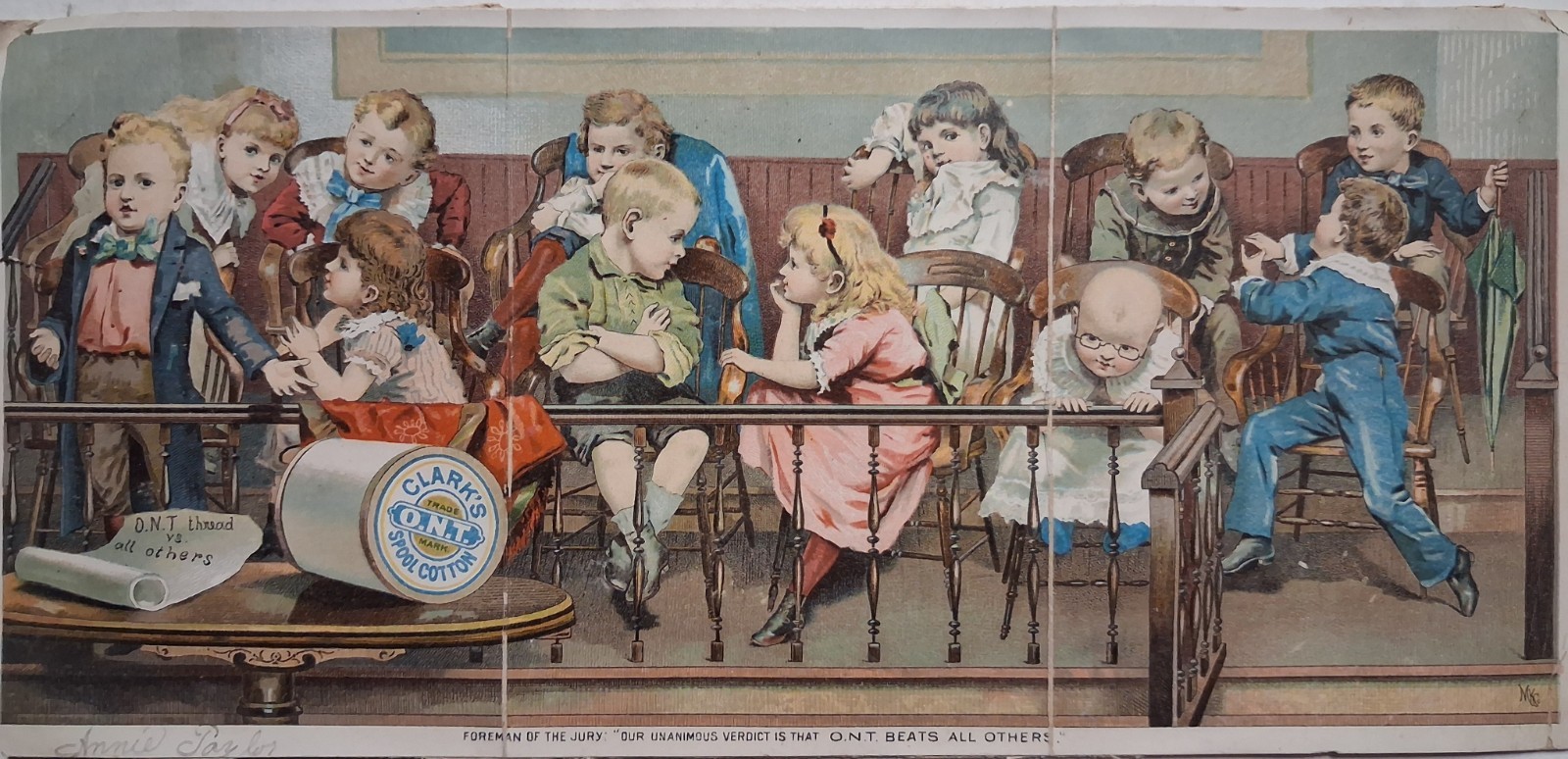 1880s-90s ONT THREAD Victorian Trade Card JURY OF CHILDREN Court 5\