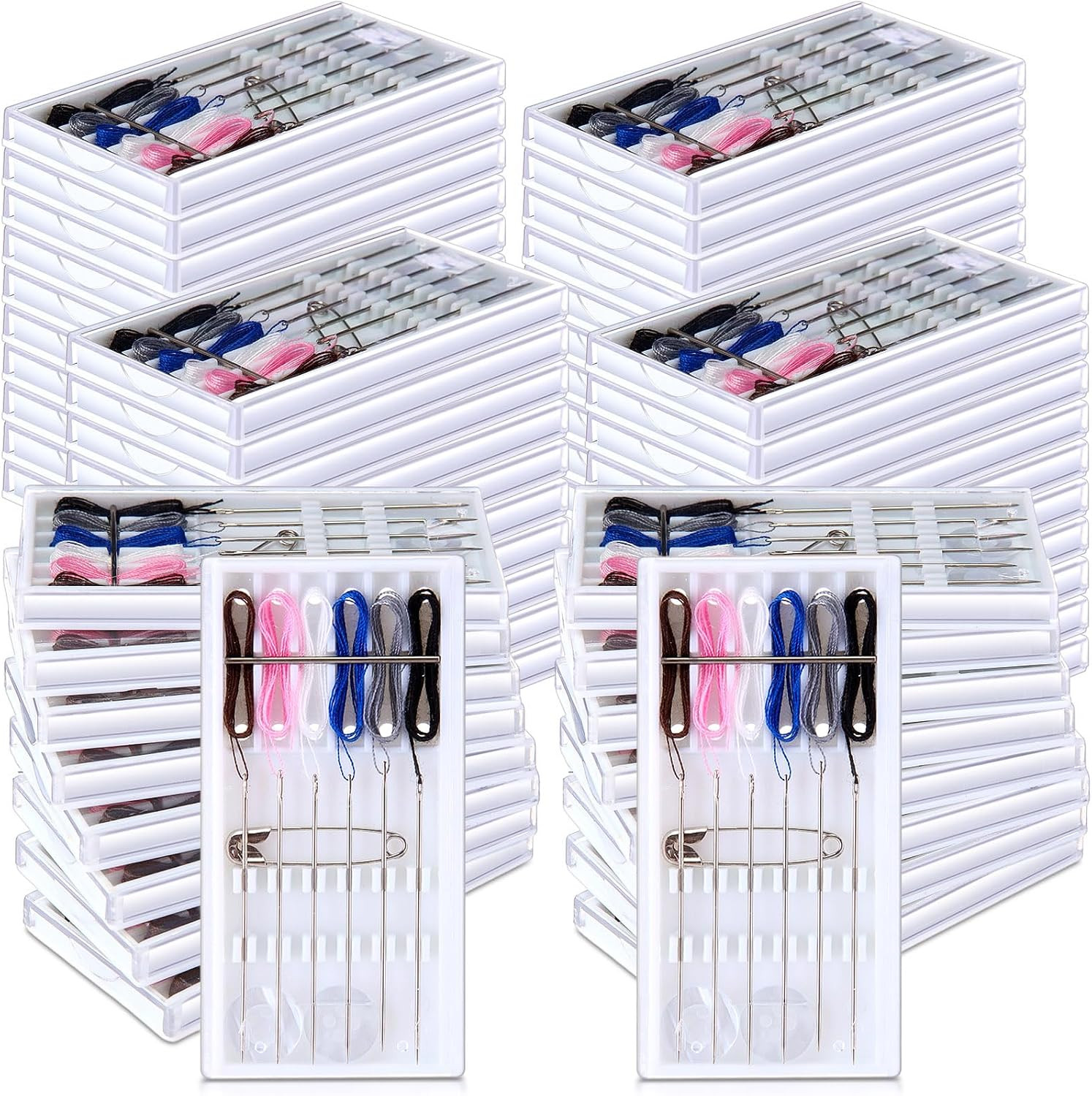 60 Boxes Quick Fix Sewing Kit Pre Threaded Needle Travel Kit Personal