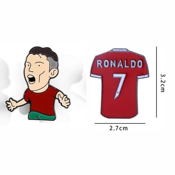 2 Cristiano Ronaldo Soccer Football Metal Enamel Pin Set Collection Jersey Set