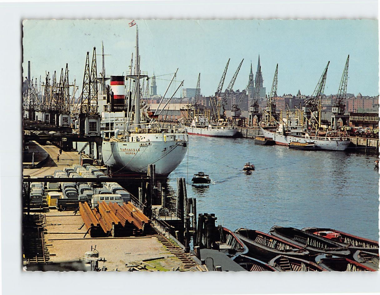 Postcard Hafen Hamburg Germany