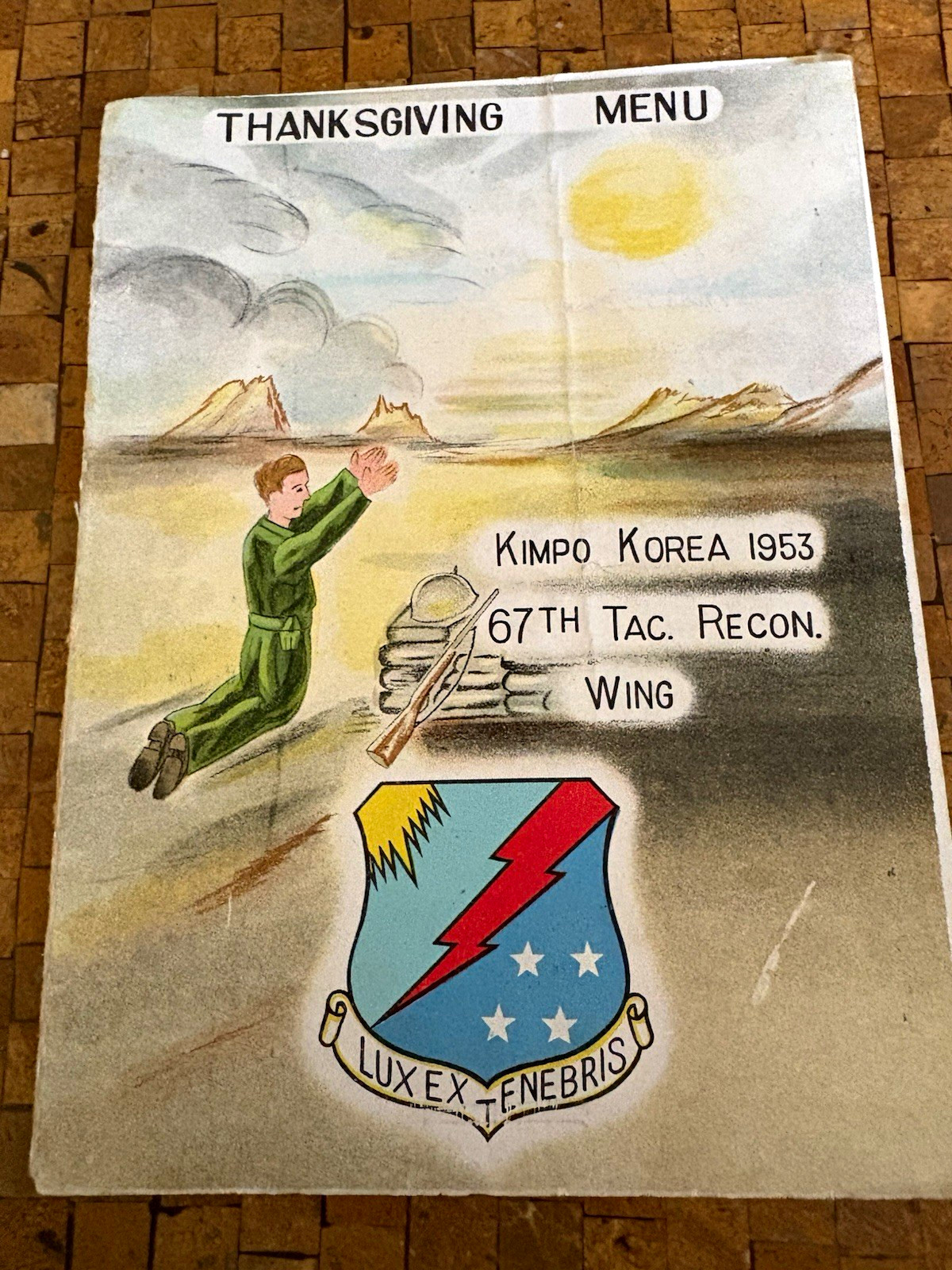 Thanksgiving Menu Kimpo Korea 1953 67th Tactical Recon Wing \