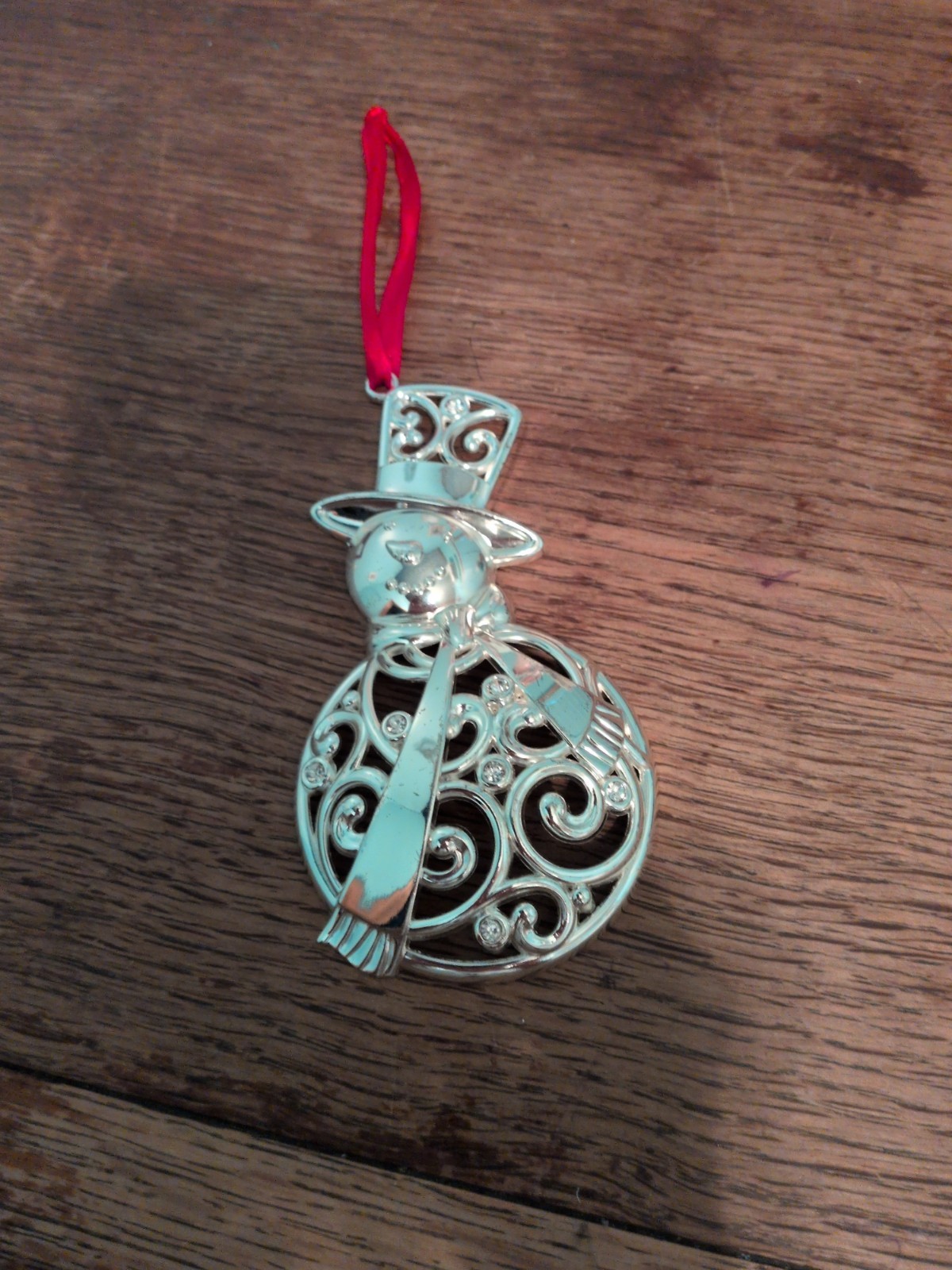 Lenox Sparkle & Scroll Snowman Ornament Silverplate Christmas Holiday Winter Lenox Sparkle & Scroll Snowman Ornament Silverplate Christmas Holiday Winter