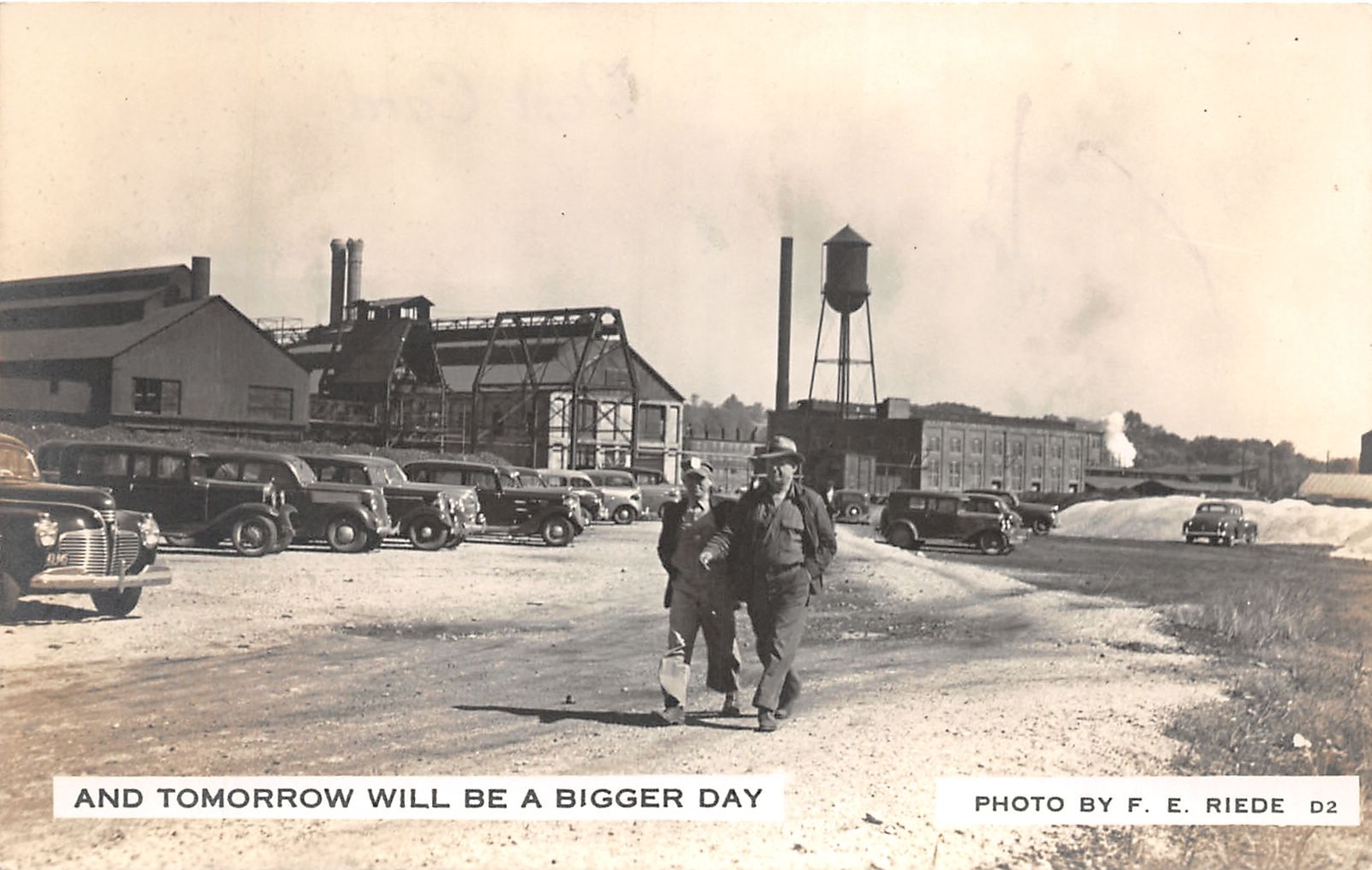 J55/ Rutherford New Jersey RPPC Postcard c1950s Factory Worker Autos 371
