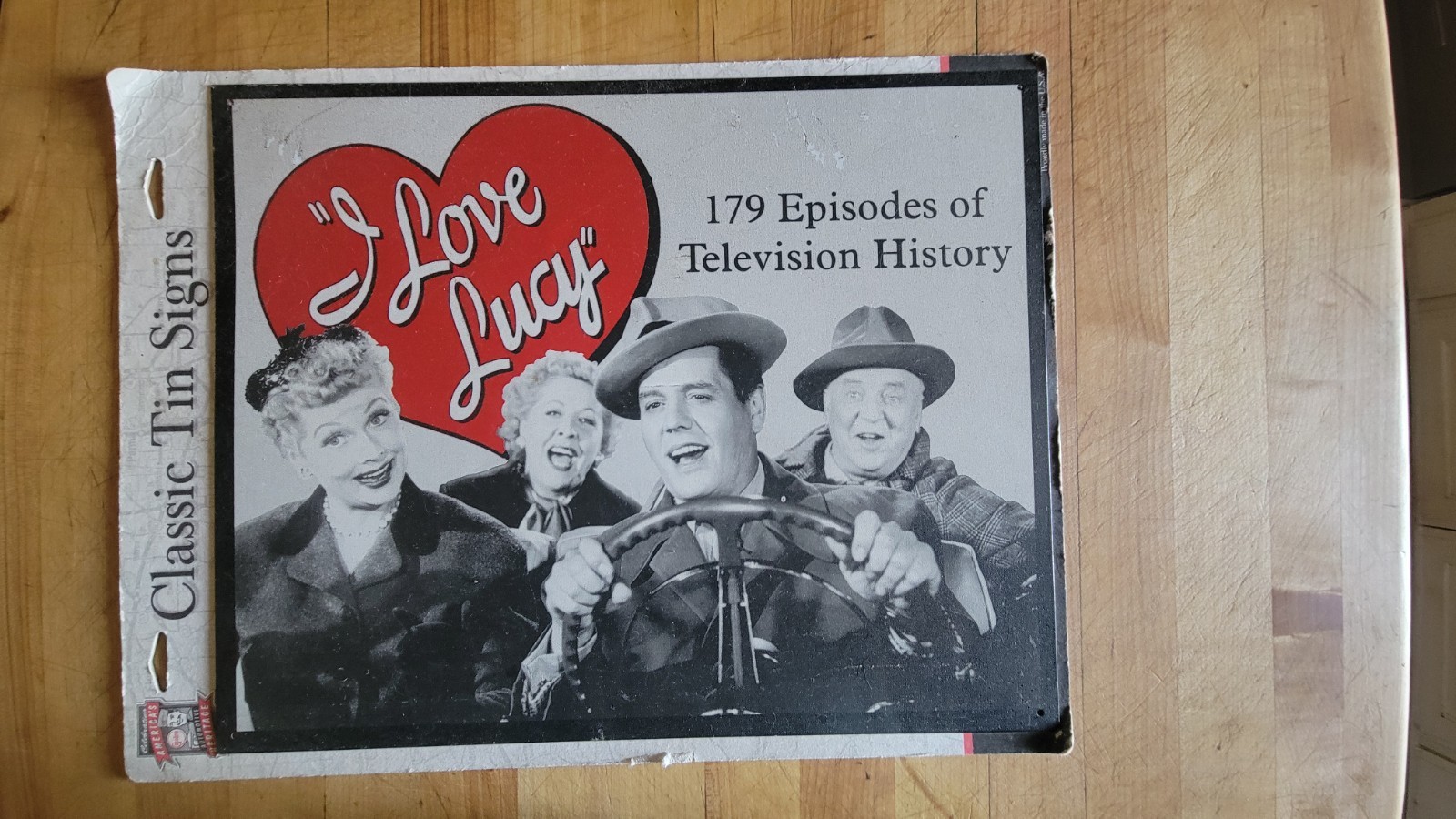 Vintage Replica Tin Metal Sign I Love Lucy TV Television show Ricky History 765