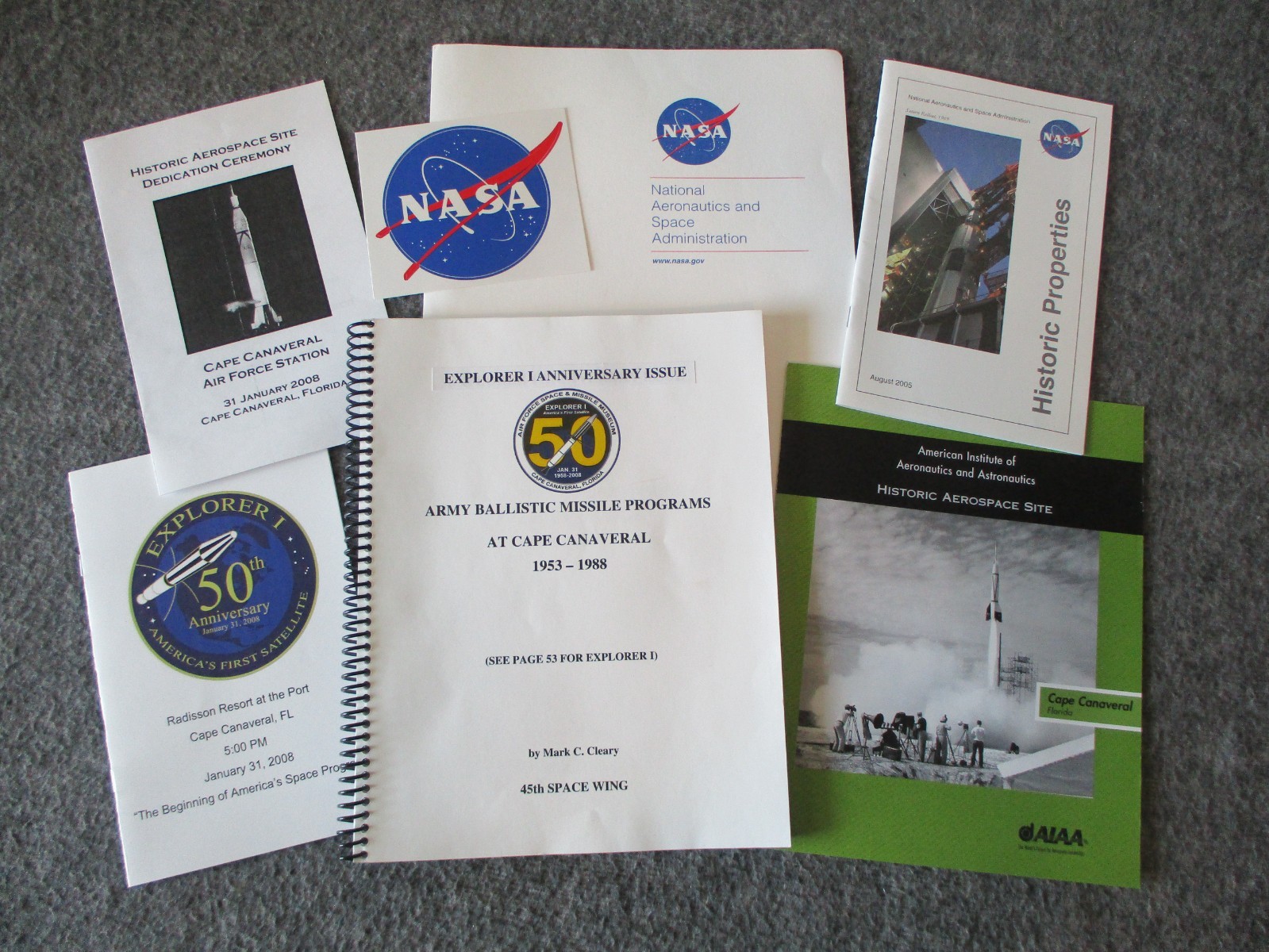 NASA ABMA EXPLORER 1 CAPE CANVERAL 50TH ANNIVERSARY (SIGNED) +CEREMONY PROGRAM++ NASA ABMA EXPLORER 1 CAPE CANVERAL 50TH ANNIVERSARY (SIGNED) +CEREMONY PROGRAM++