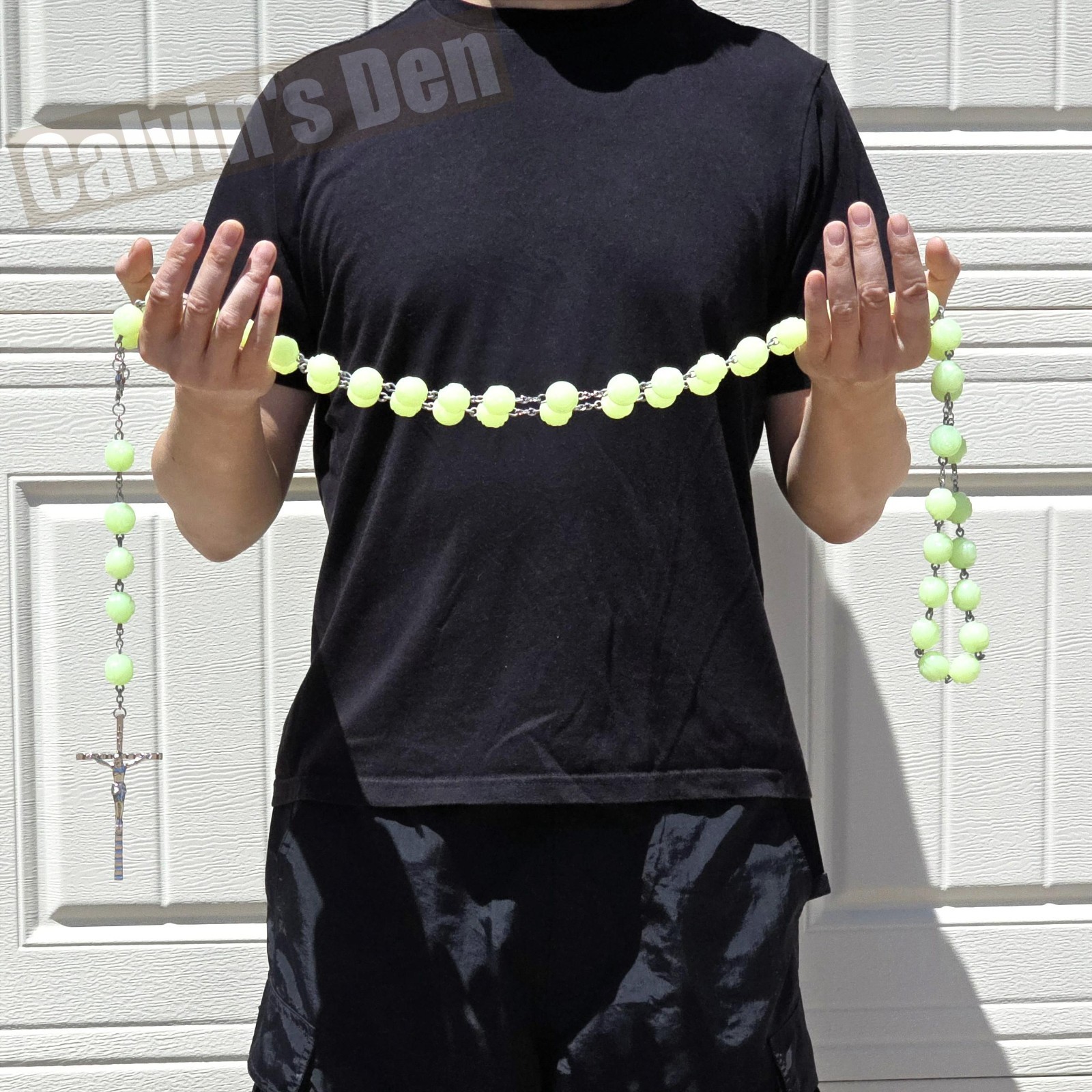 45” XL Large Glow-in-the-Dark Rosebud Bead Wall Rosary Crucifix Hanging 45” XL Large Glow-in-the-Dark Rosebud Bead Wall Rosary Crucifix Hanging