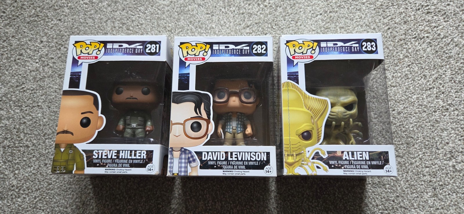 Independence Day - Set of Three (3) Funko Pops (Hiller, Levinson, Alien)