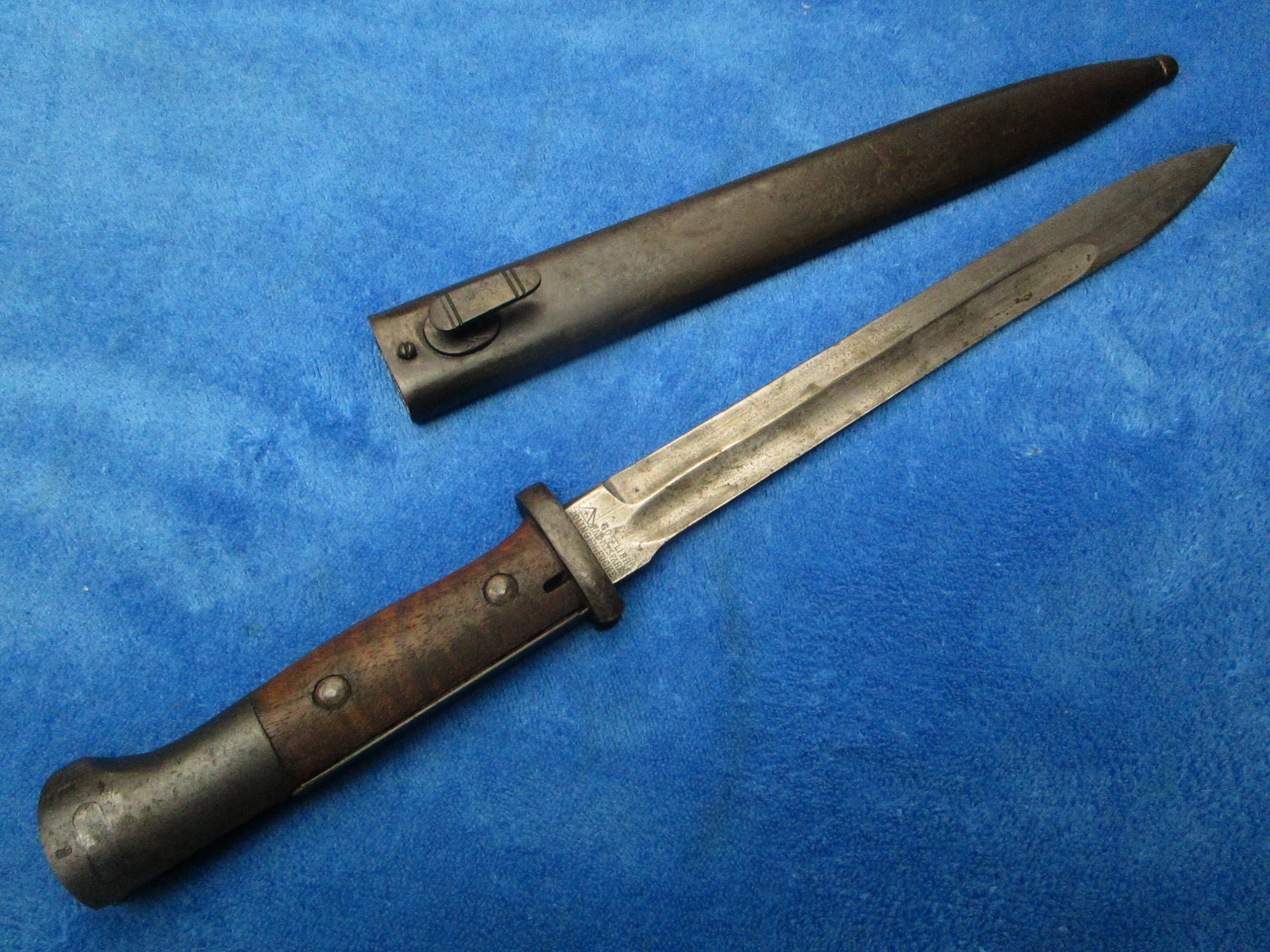 RARE ORIGINAL WW1 GERMAN K98 SAWBACK REMOVED BAYONET & SCABBARD MADE HAMMESFAHR