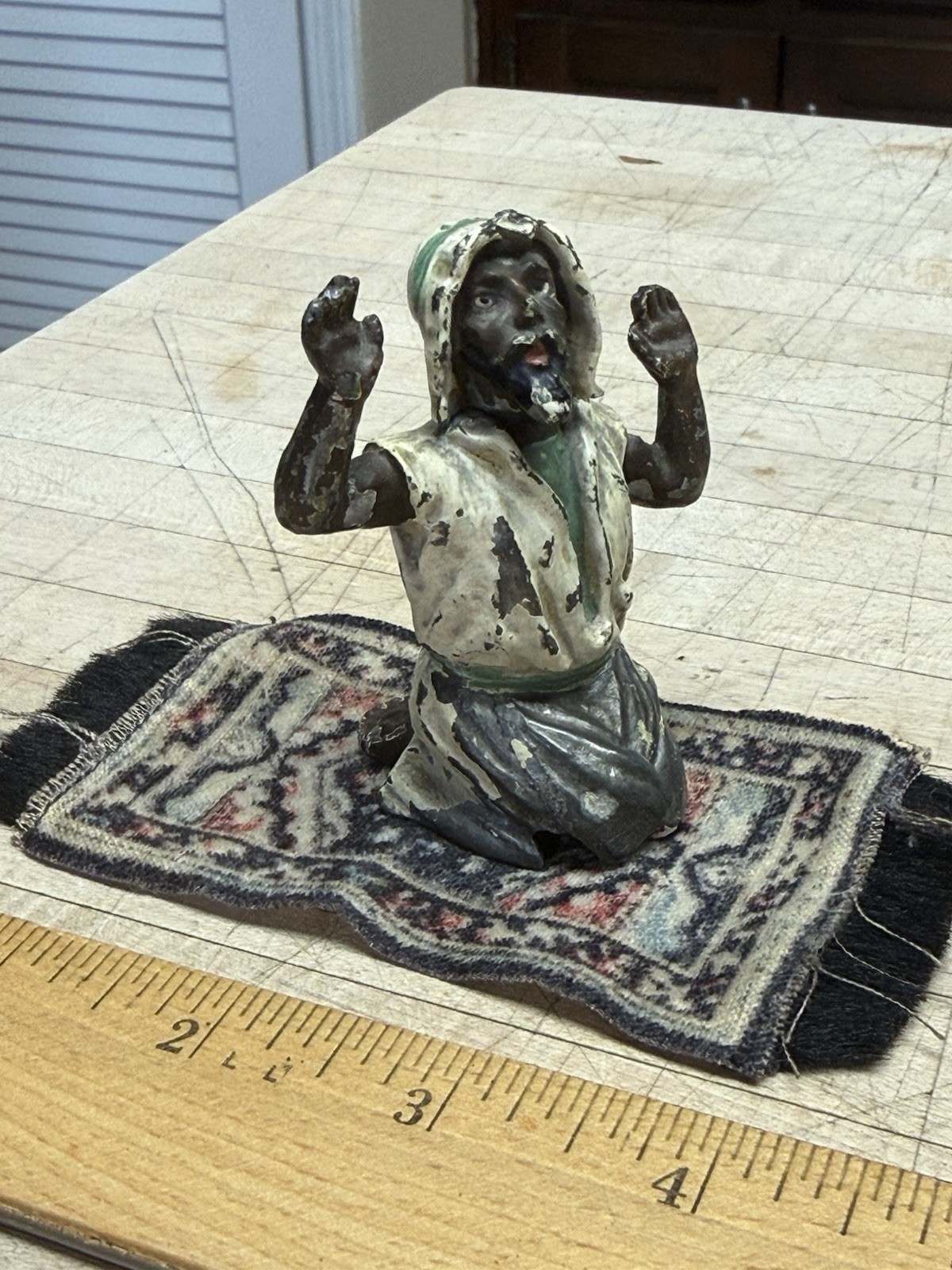 Antique  (Vienna Austria?) Praying Man on Carpet Nodder