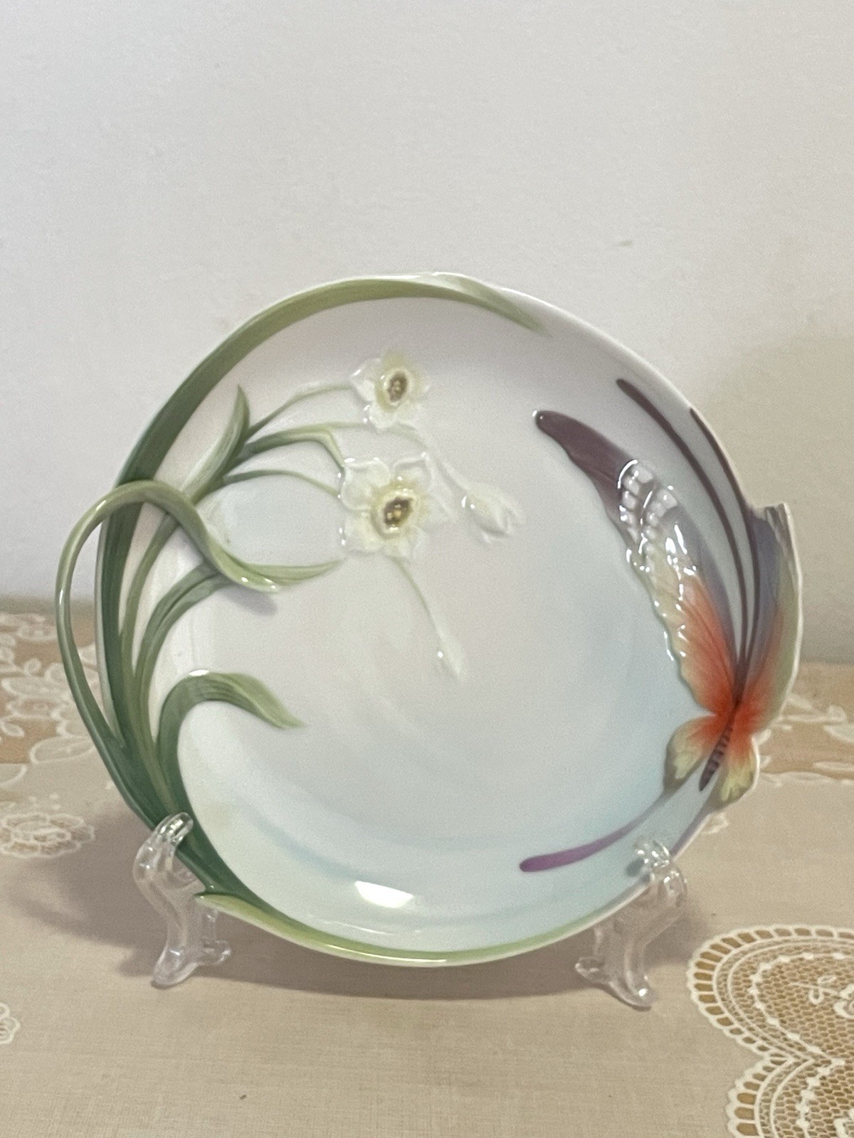 VTG 2003 Franz FZ00229 Papillon Butterfly Design Porcelain Dessert Plate