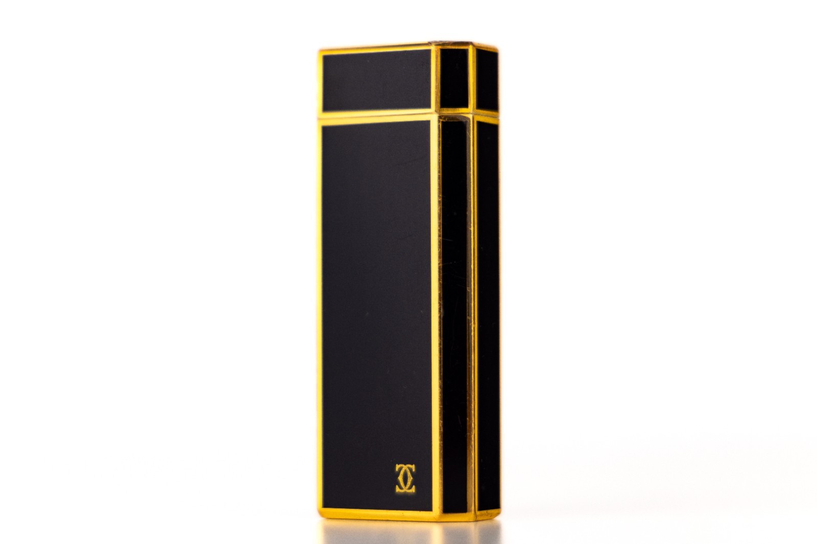 Vintage Cartier Pentagon Lighter Gold & Black Lacquer (Working Condition)