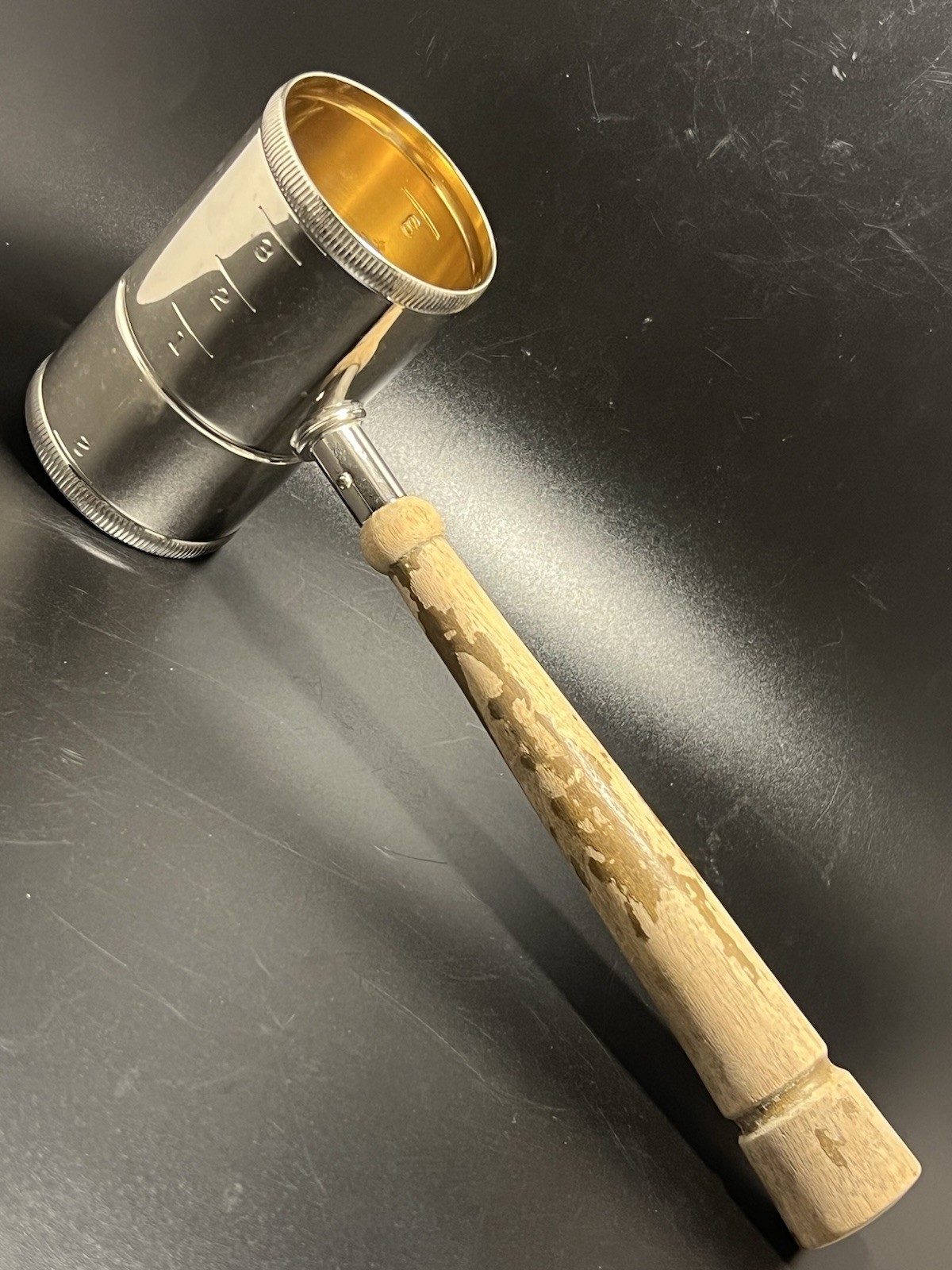 Vintage Napier Silverplate Double Sided Cocktail Gavel w/ Wooden Handle