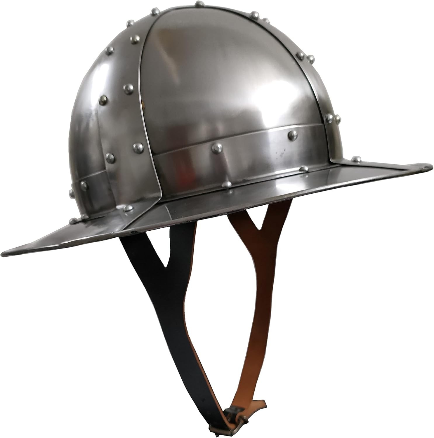 Medieval Kettle Hat Century Knight Helmet with Free Liner Silver Sugarloaf Helme Medieval Kettle Hat Century Knight Helmet with Free Liner Silver Sugarloaf Helme