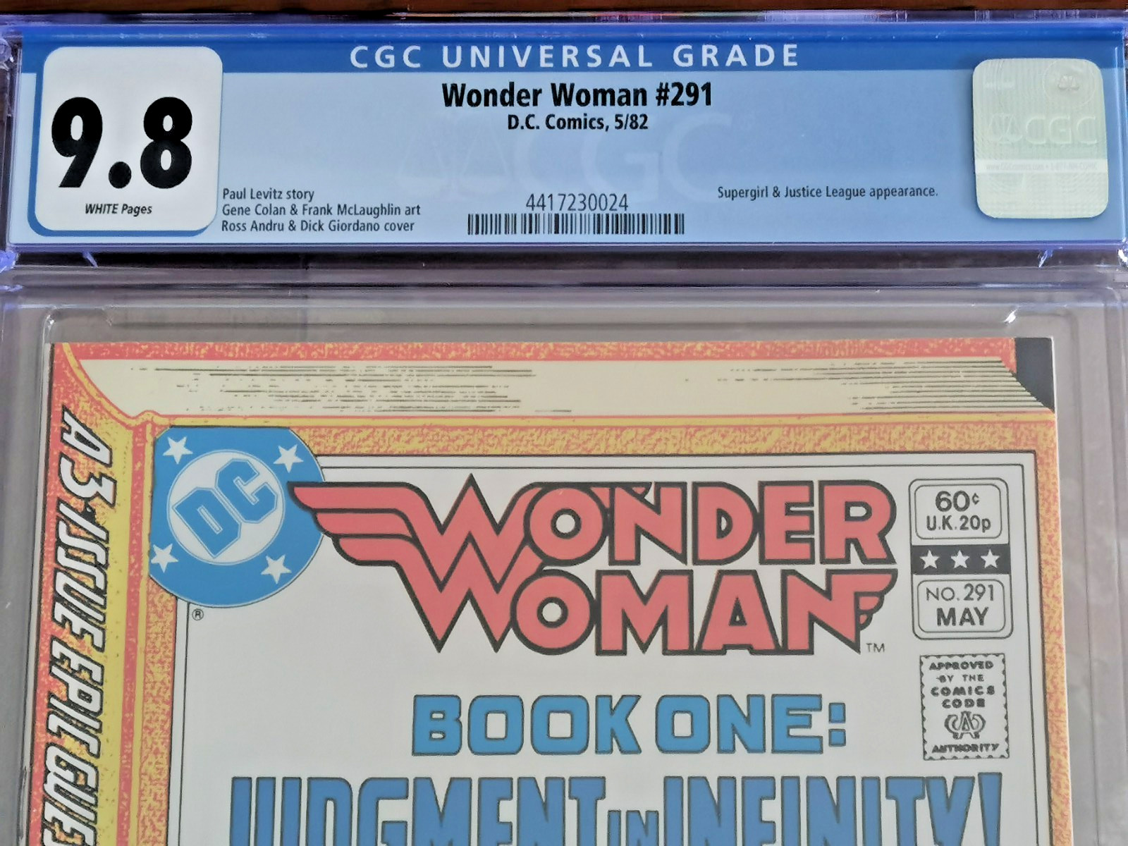 Wonder Woman #291 CGC 9.8 Awesome 5/82, Not many of these around