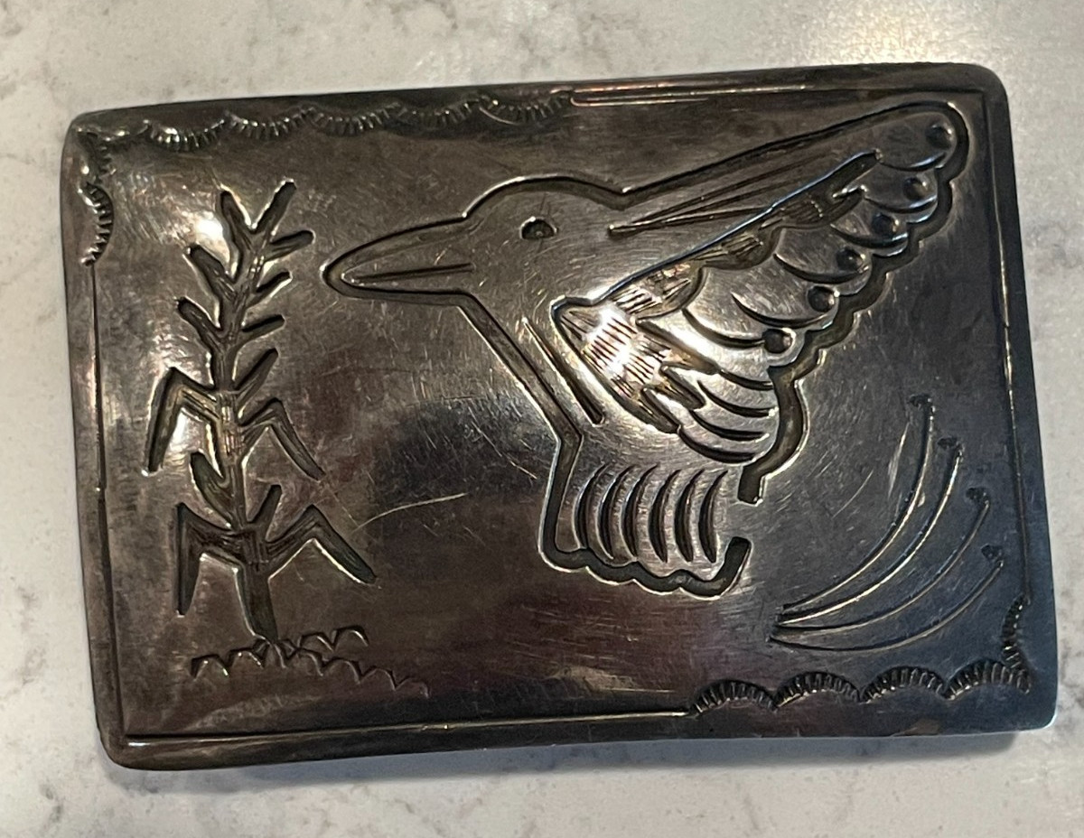 Vintage TA BEGAY Navajo STERLING SILVER Hand crafted  Belt Buckle & Belt