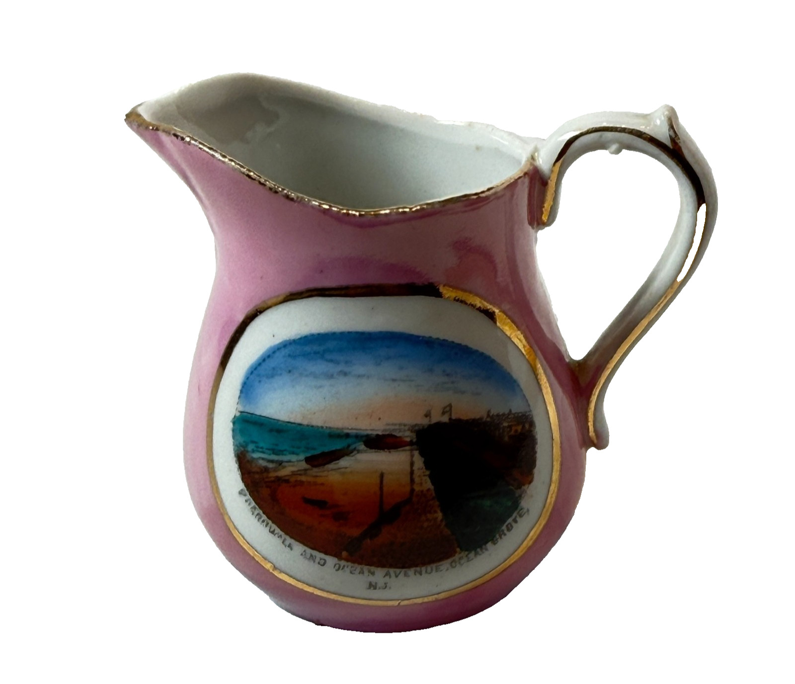 OCEAN GROVE NJ NEW JERSEY Souvenir Porcelain Trinket ANTIQUE CREAMER