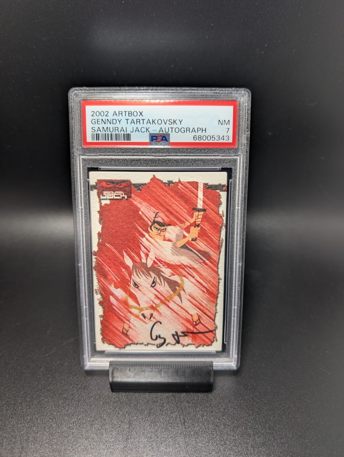 2002 ARTBOX GENNDY TARTAKOVSKY SAMURAI JACKSIGNED AUTO INSERT CARD PSA 7 2002 ARTBOX GENNDY TARTAKOVSKY SAMURAI JACKSIGNED AUTO INSERT CARD PSA 7