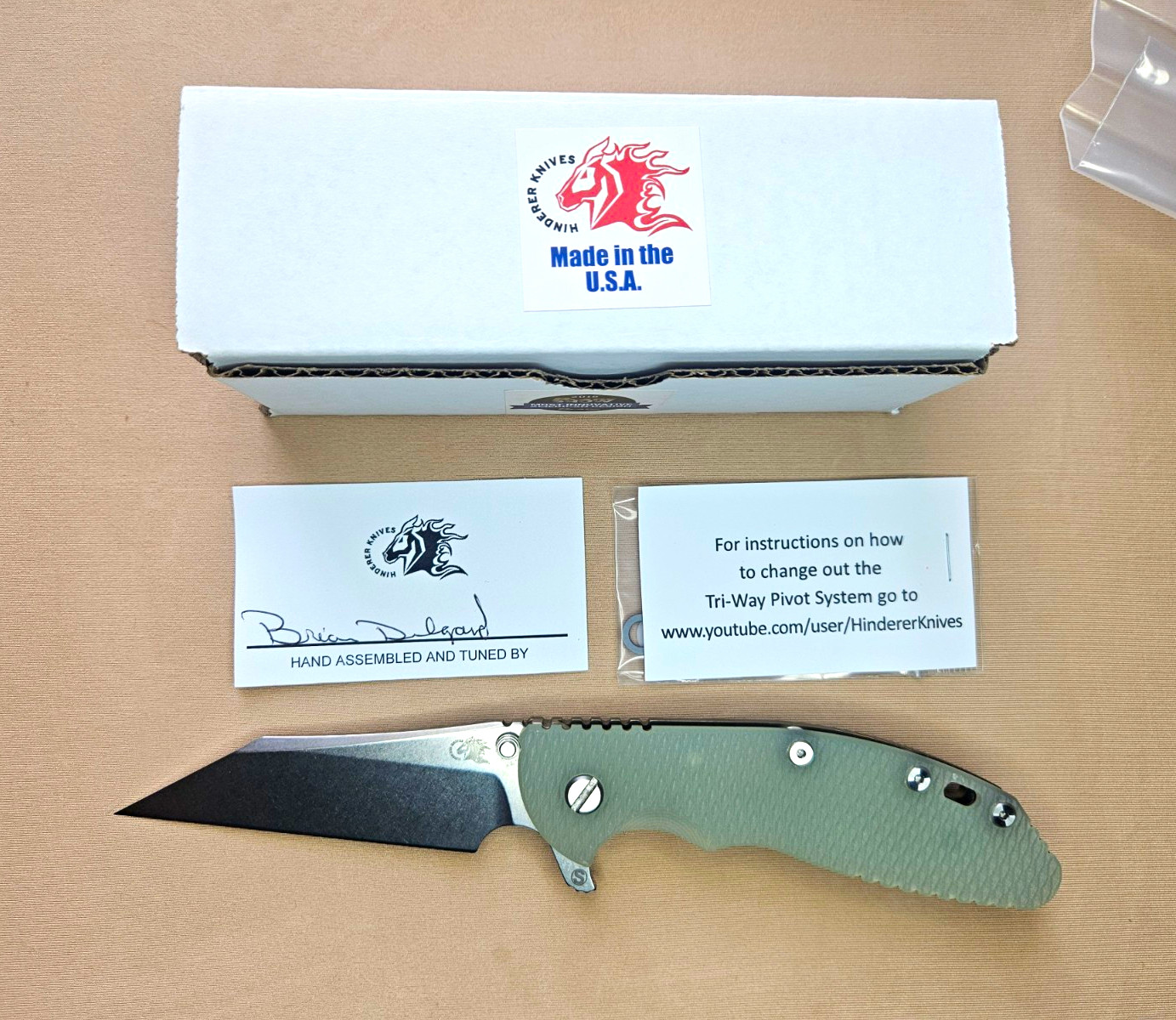 Hinderer Knives XM-24 4.0 Skinny Wharncliffe S45VN Green G10 Bronze Ti