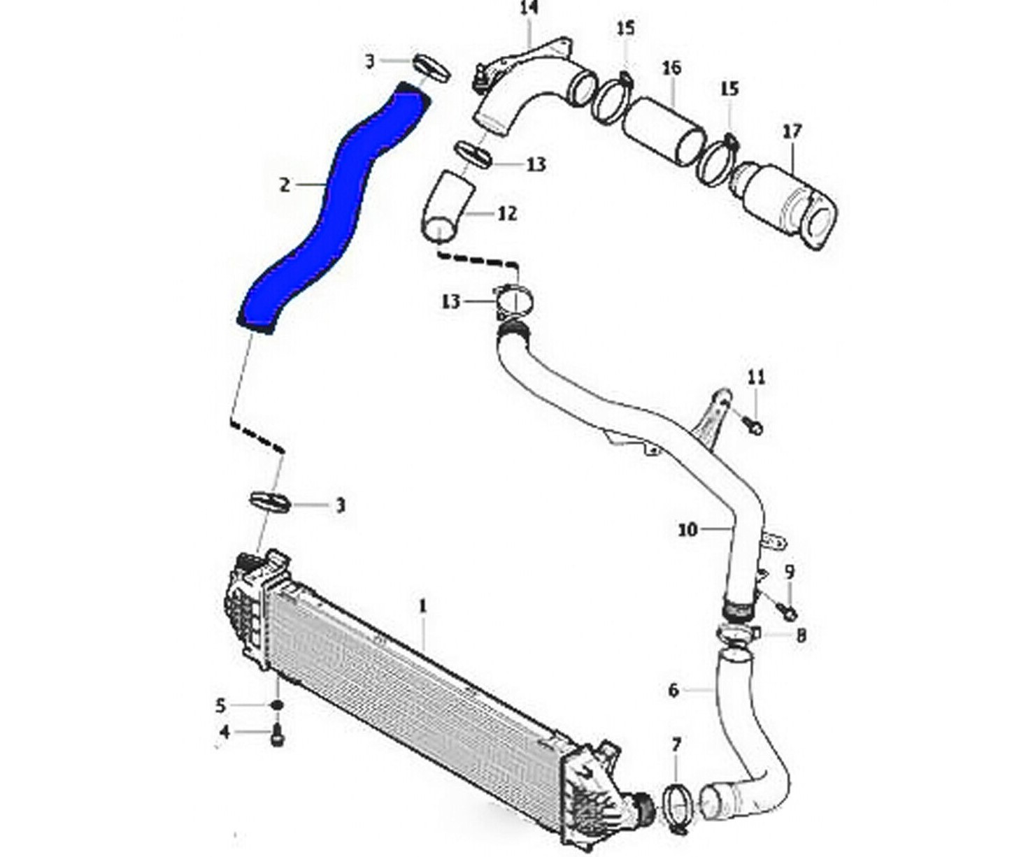 Intercooler Turbo Hose Pipe For Volvo V40 D2 1.6 Diesel (2012-2021) OE: 31293717