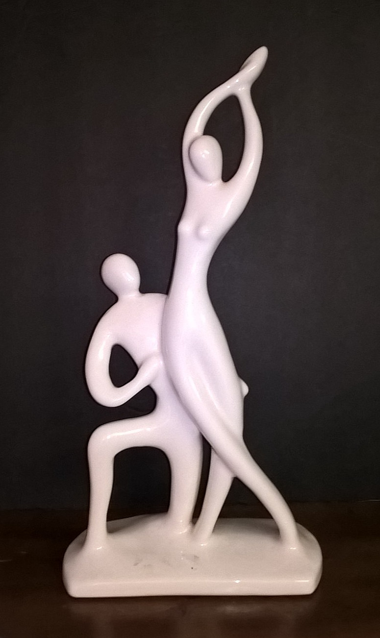 Royal Haeger Man and Woman Modern Couple Dance Pose Nude Statue Very Rare