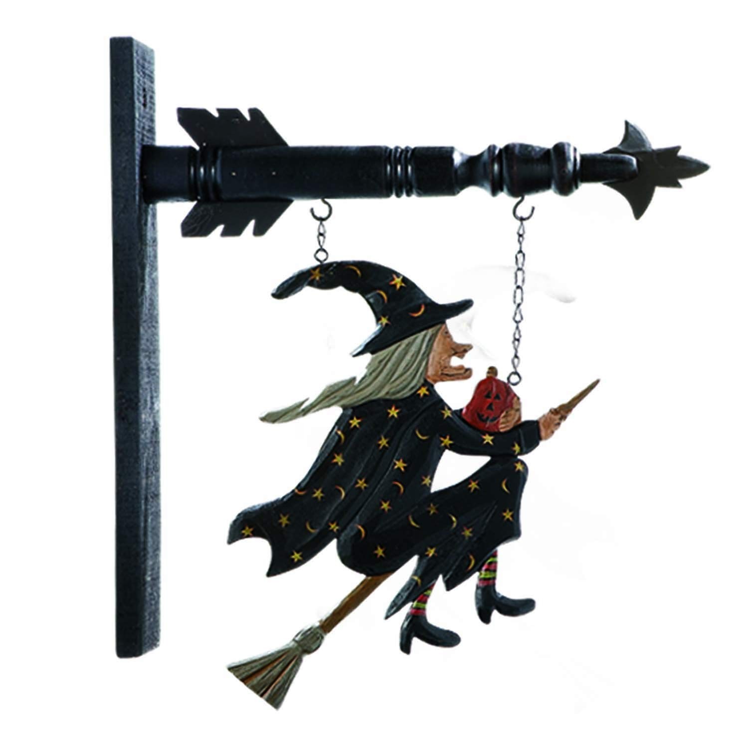 K&K Interiors Flying Witch on Broomstick Arrow Replacement, Black K&K Interiors Flying Witch on Broomstick Arrow Replacement, Black