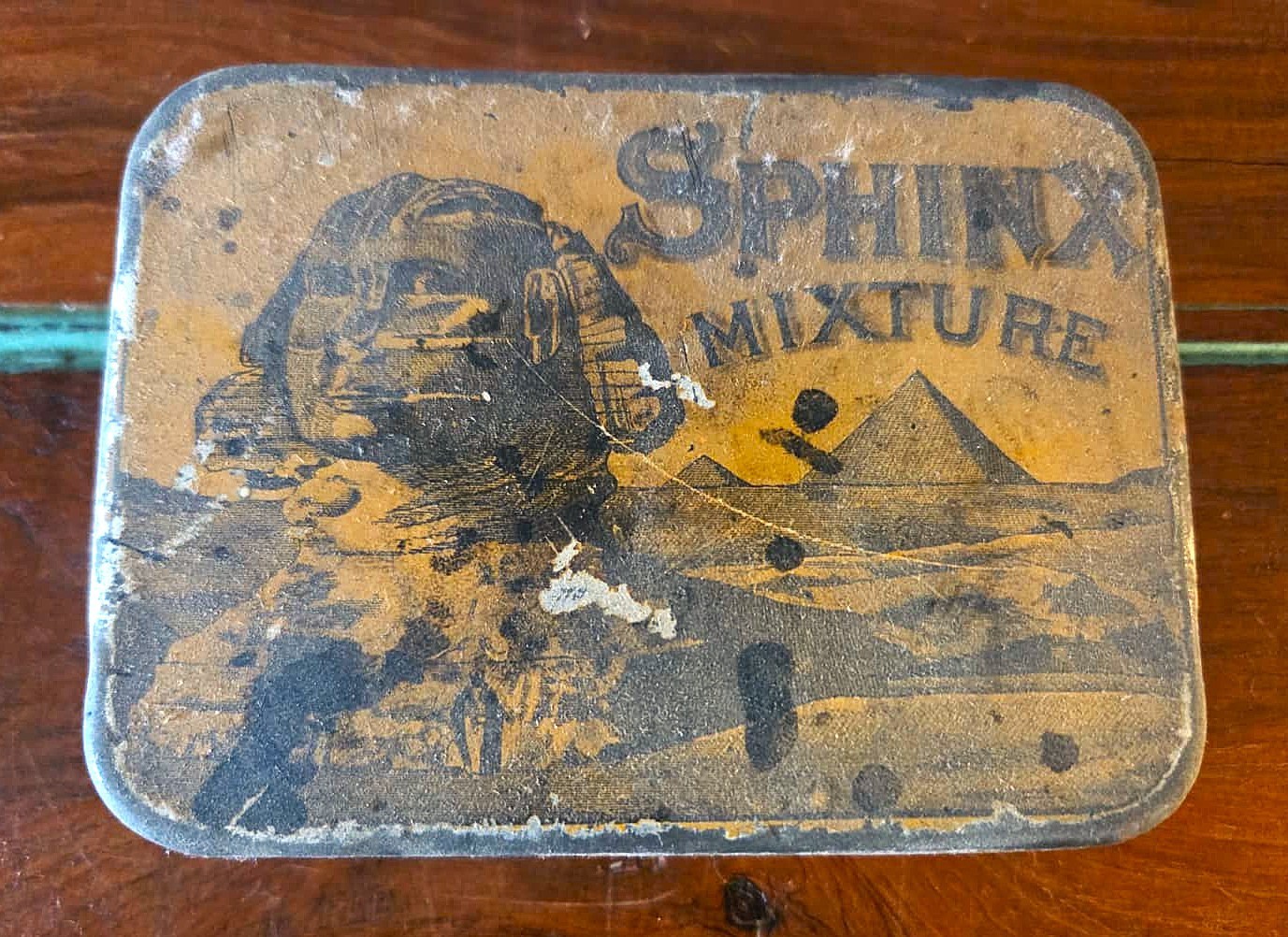 Antiq. Sphinx Mixture Tobacco Tin United States Tobacco Co Egyptian Graphic 1910