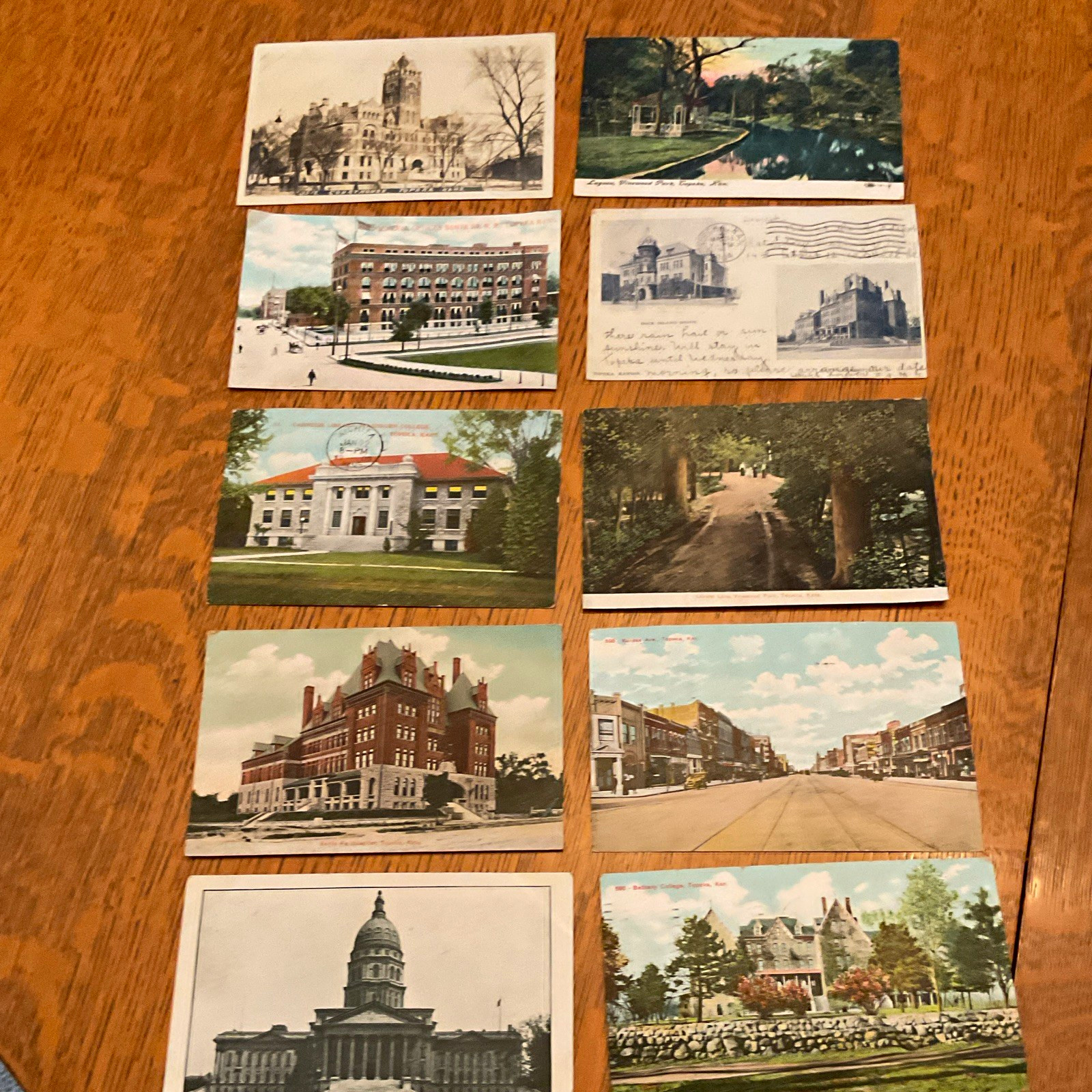 Vintage Topeka Kansas Postcard Lot of 10 Posted Divided Back Lithograph 5.5
