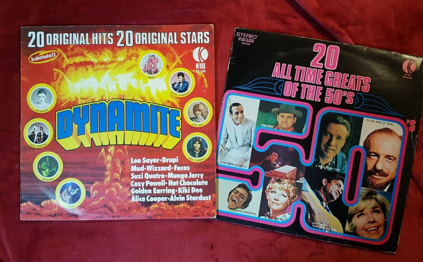 K-Tel Collectable Compilations 2 x LPs All Time Greats 50\'s & Dynamite 1974