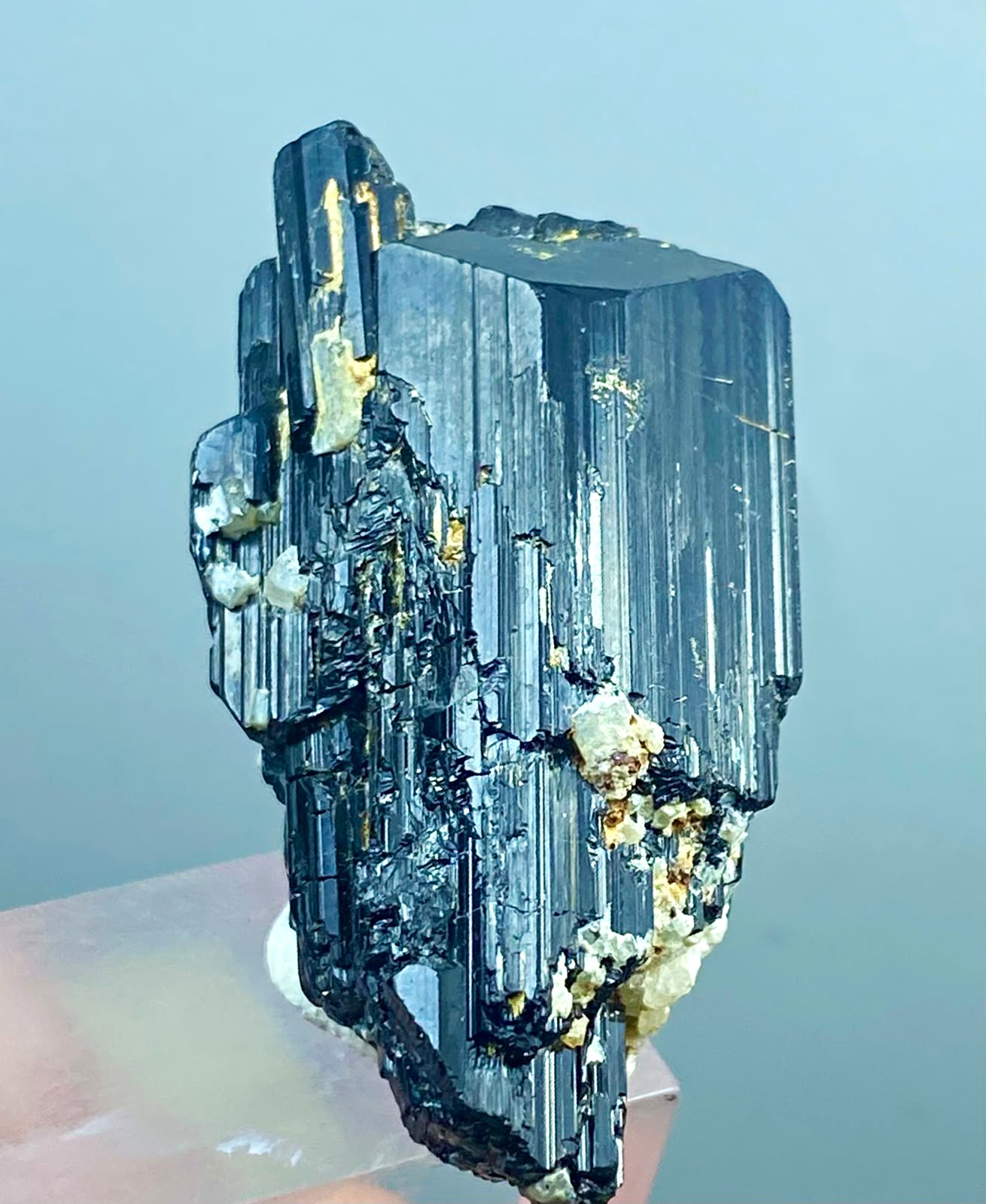 Natural rare black tourmaline Crystal specimen from Afghanistan 168 carats