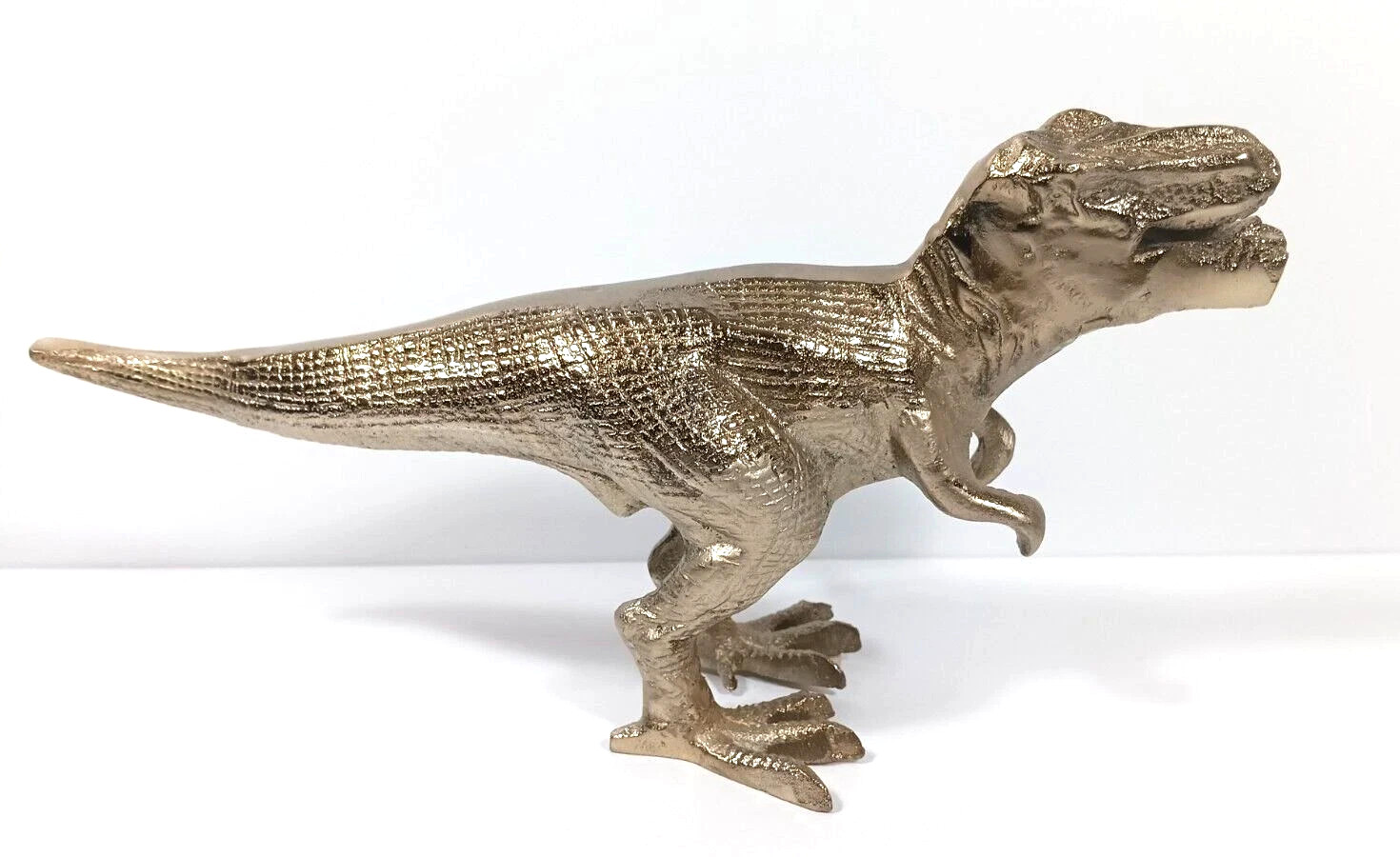 Handcrafted Metal Dinosaur T-Rex Statue Painted as Brass Style Figure 11