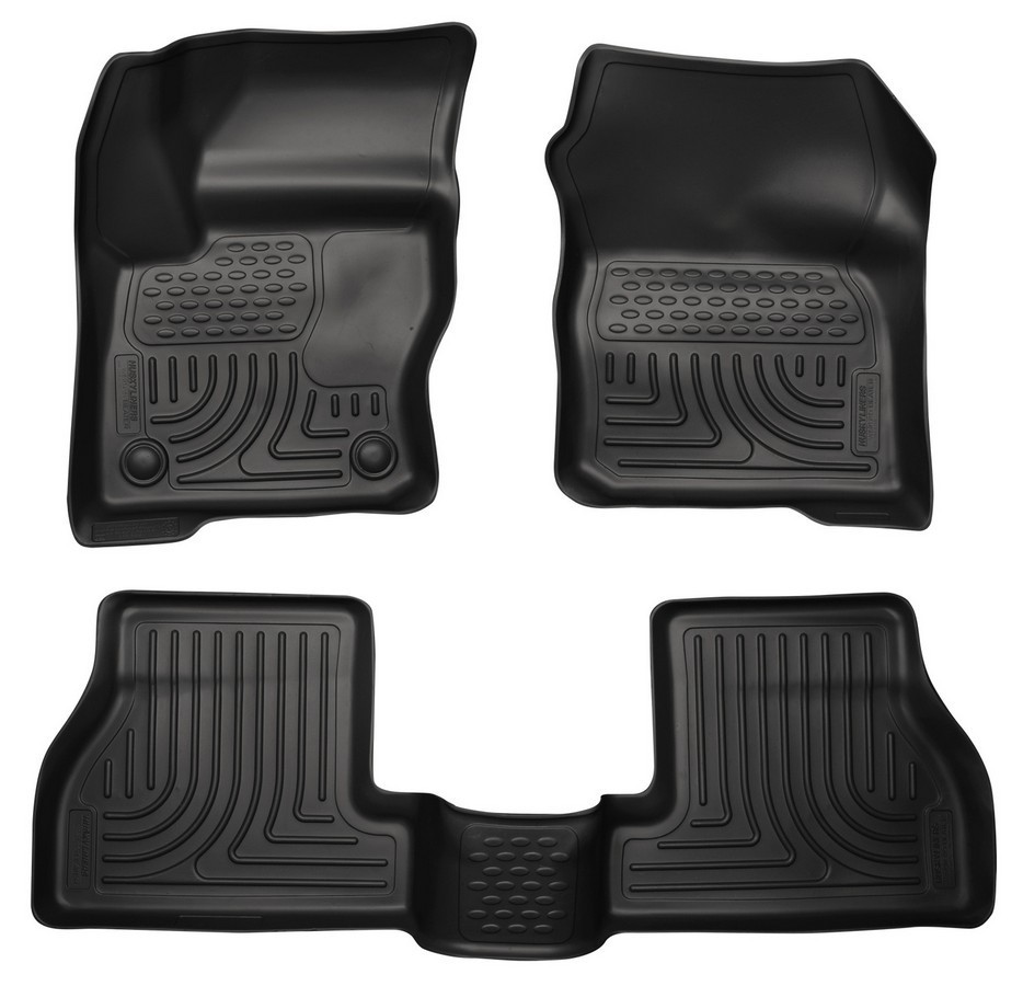 2012-2015 Ford Focus Front 2nd Row Floor Liners Black – Compatible Replacement