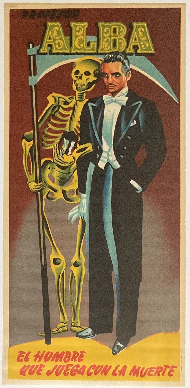 Original vintage Spanish magician circus magic show cool art poster for my wall