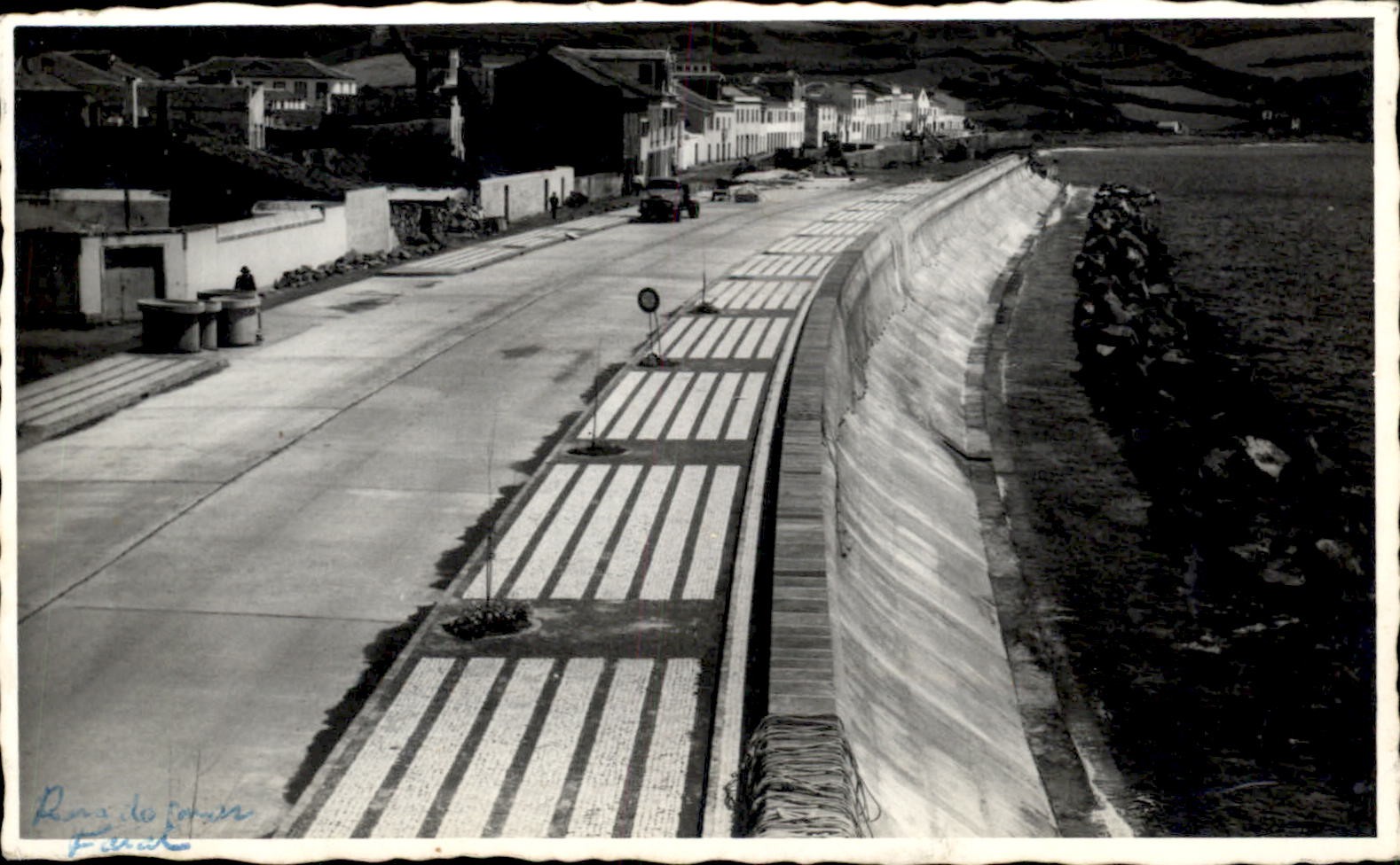 Seaside Road Faial Island c1930s-40s Real Photo Vintage Postcard