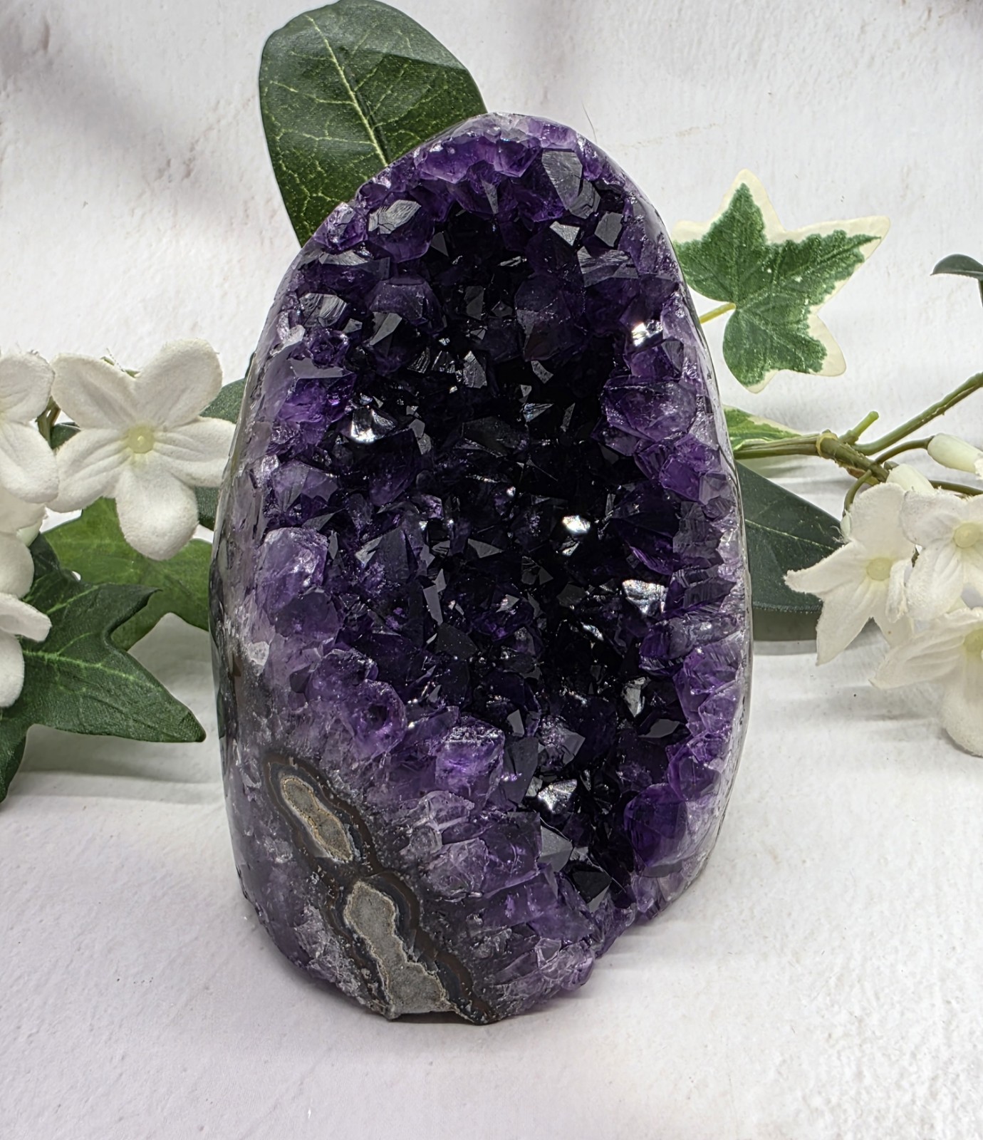 Natural Uruguay Amethyst Standing Cluster Deep Grape Purple Crystal Specimen
