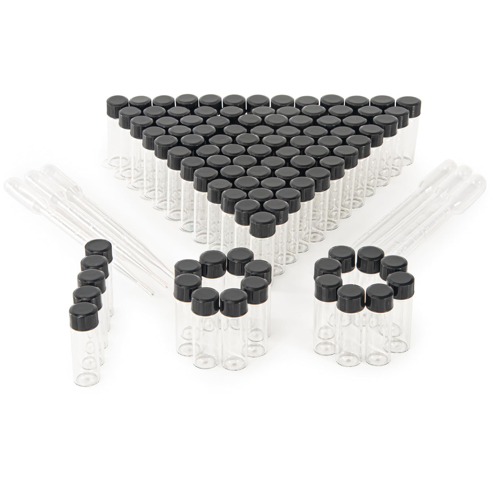 4ml Clear Small Glass Vials 100pcs with Screw Caps(100pcs) 4ml 100pcs