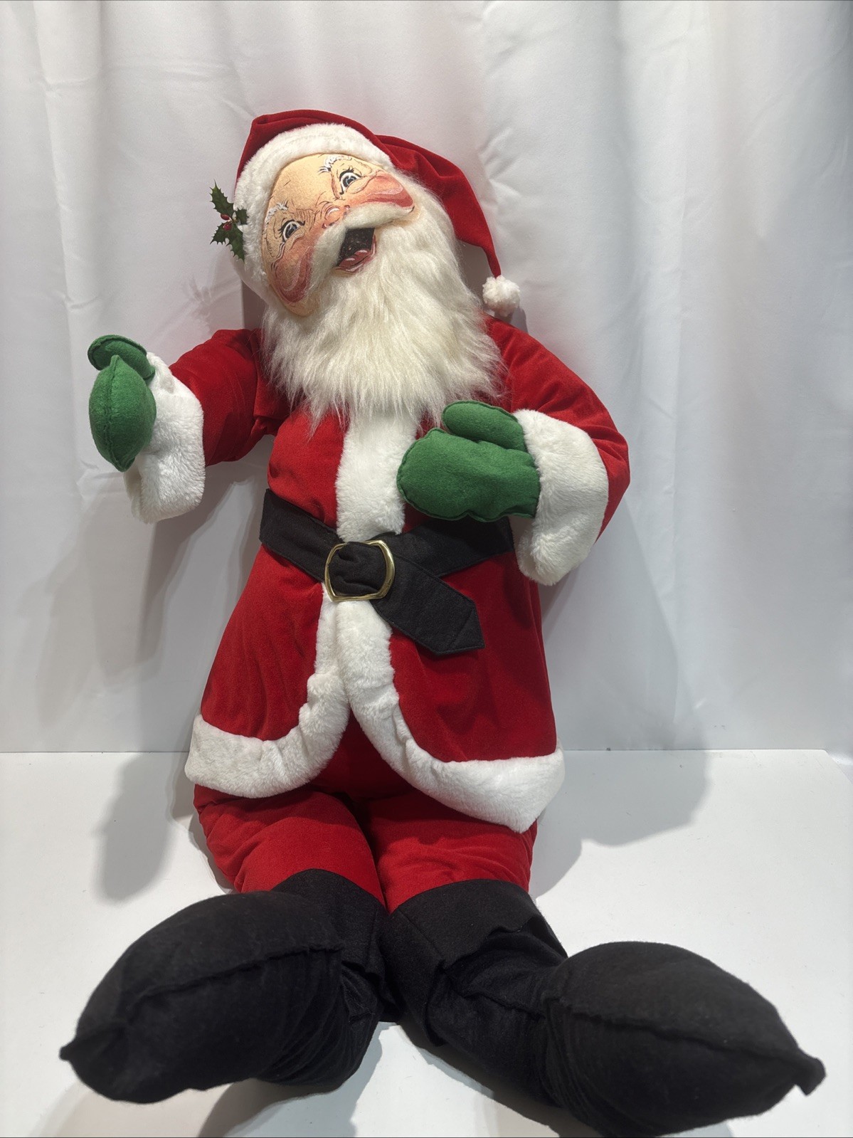 Rare VTG 1980’s Mobilitee Annalee Santa Claus Posable Doll 4Ft Retro Christmas