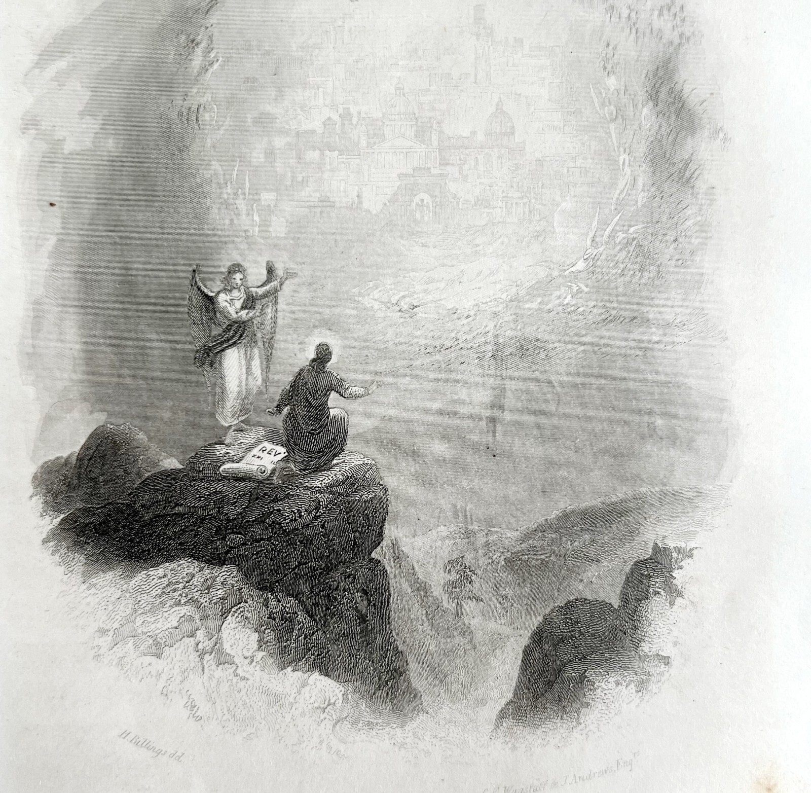 I Saw The Holy City Jerusalem Engraving 1868 Victorian Religious Art DWEE27