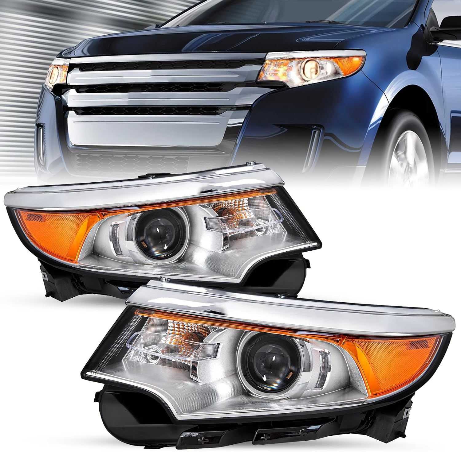 OE Halogen Headlight Assembly Fit for 2011 2012 2013 2014 Ford Edge
