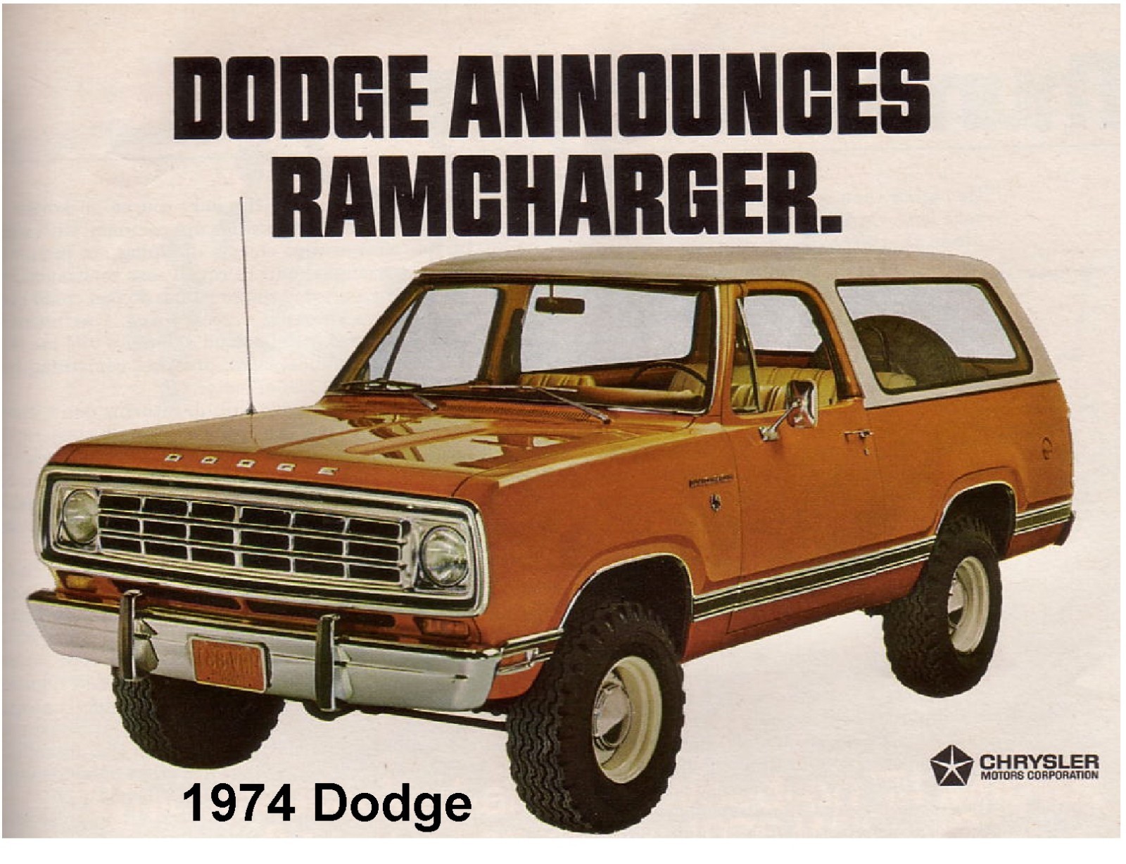 1974 Dodge Ramcharger Auto Refrigerator / Tool Box / Magnet